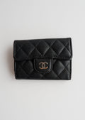 Authentic Preowned Chanel Black Caviar Leather Key Case/ Card Holder