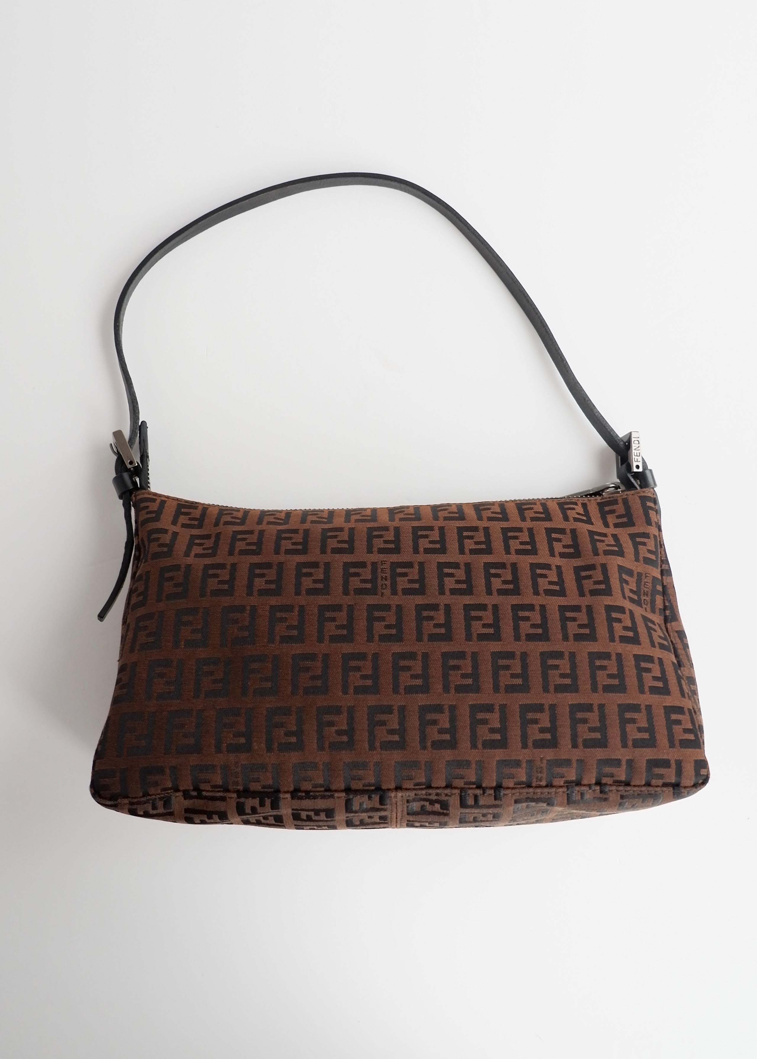 Authentic Preowned Fendi Brown Canvas Zucchino Shoulder Bag