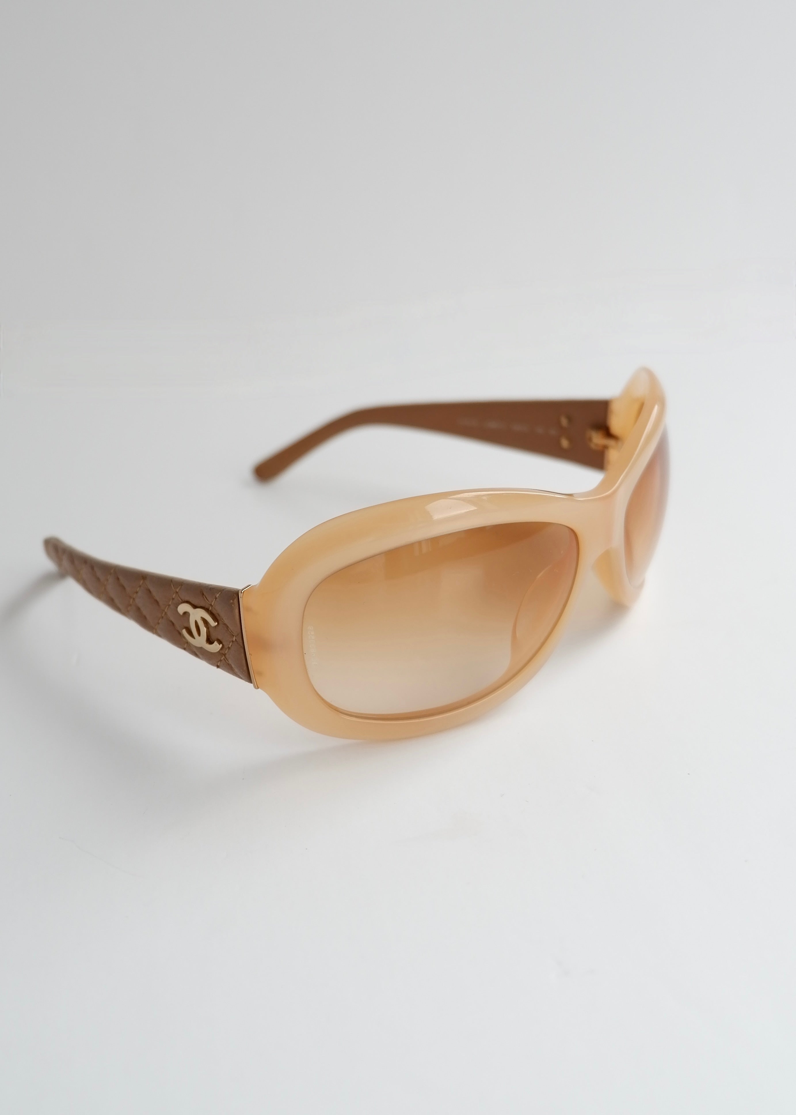 Authentic Preowned VIntage Chanel Beige Square Frame Sunglasses
