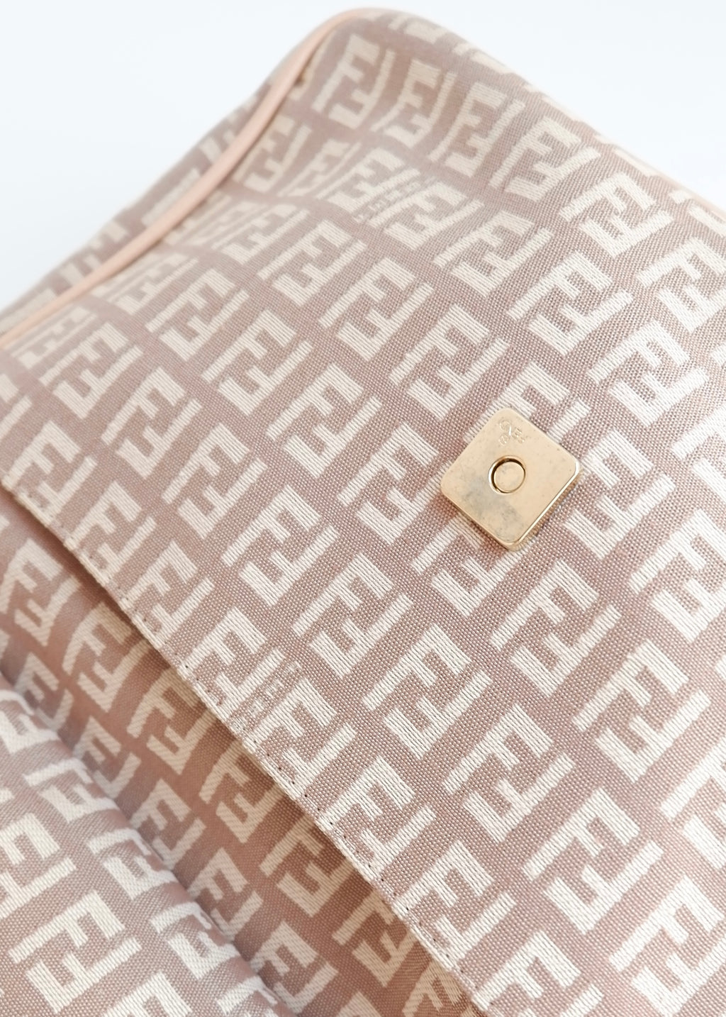 Authentique Sac Bandoulière Fendi Zucchino Rose Toile/Cuir d'occasion