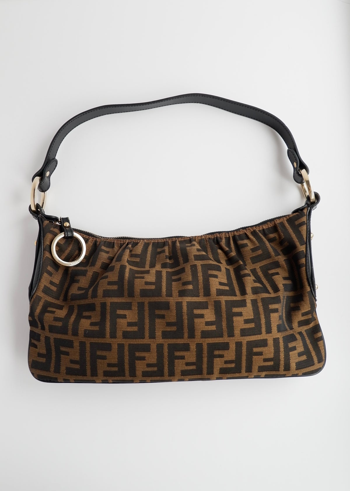 Preowned Fendi Brown Zucca Hobo Shoulder Bag