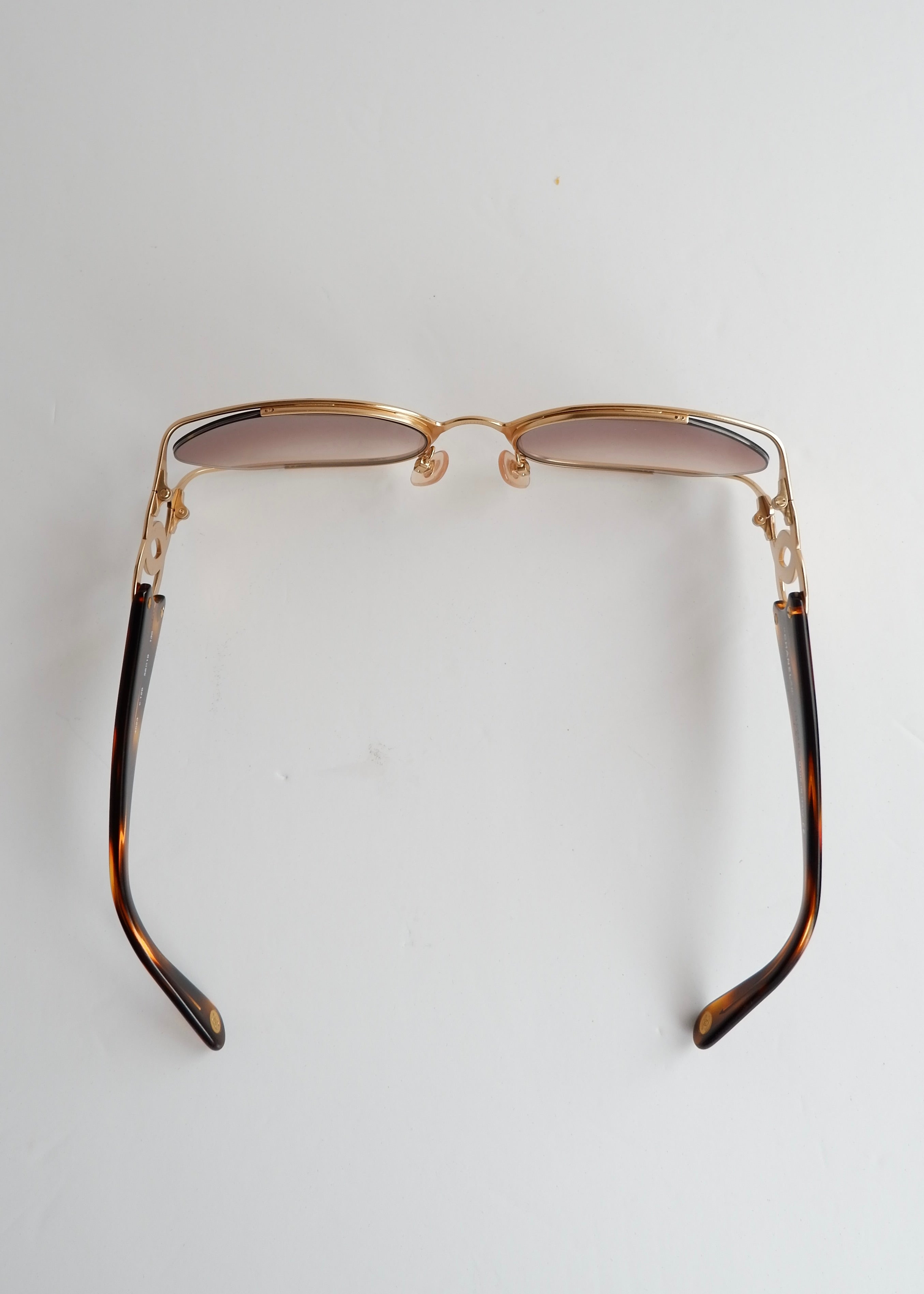 Authentic Preowned Vintage Chanel Brown Tortoise Aviator Style Sunglasses