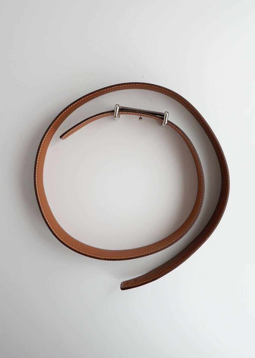 Ceinture réversible en cuir H Hermès noire/marron authentique d'occasion - 80