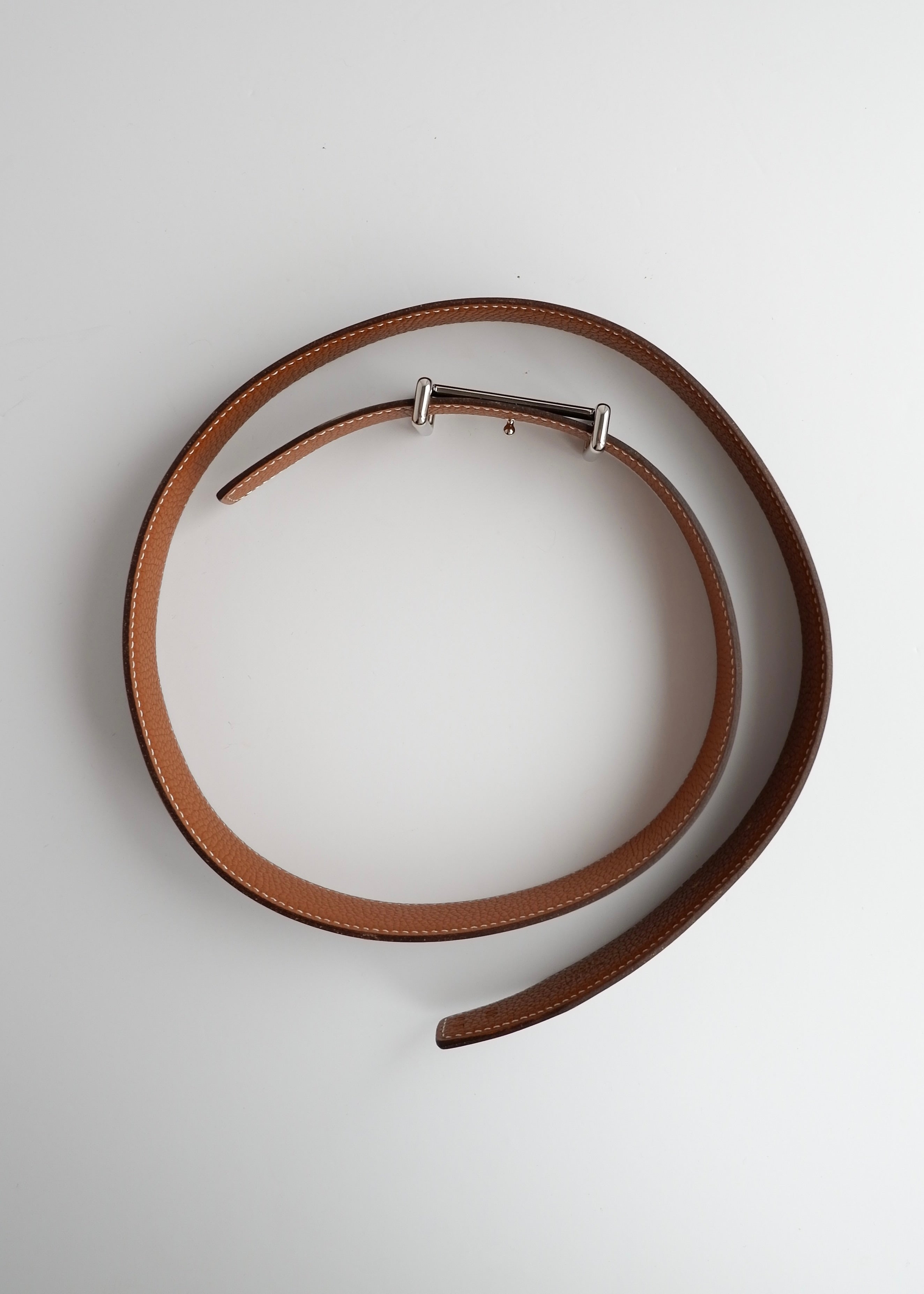 Authentic Preowned Hermes Black/Brown Reversible Leather H Belt - 80