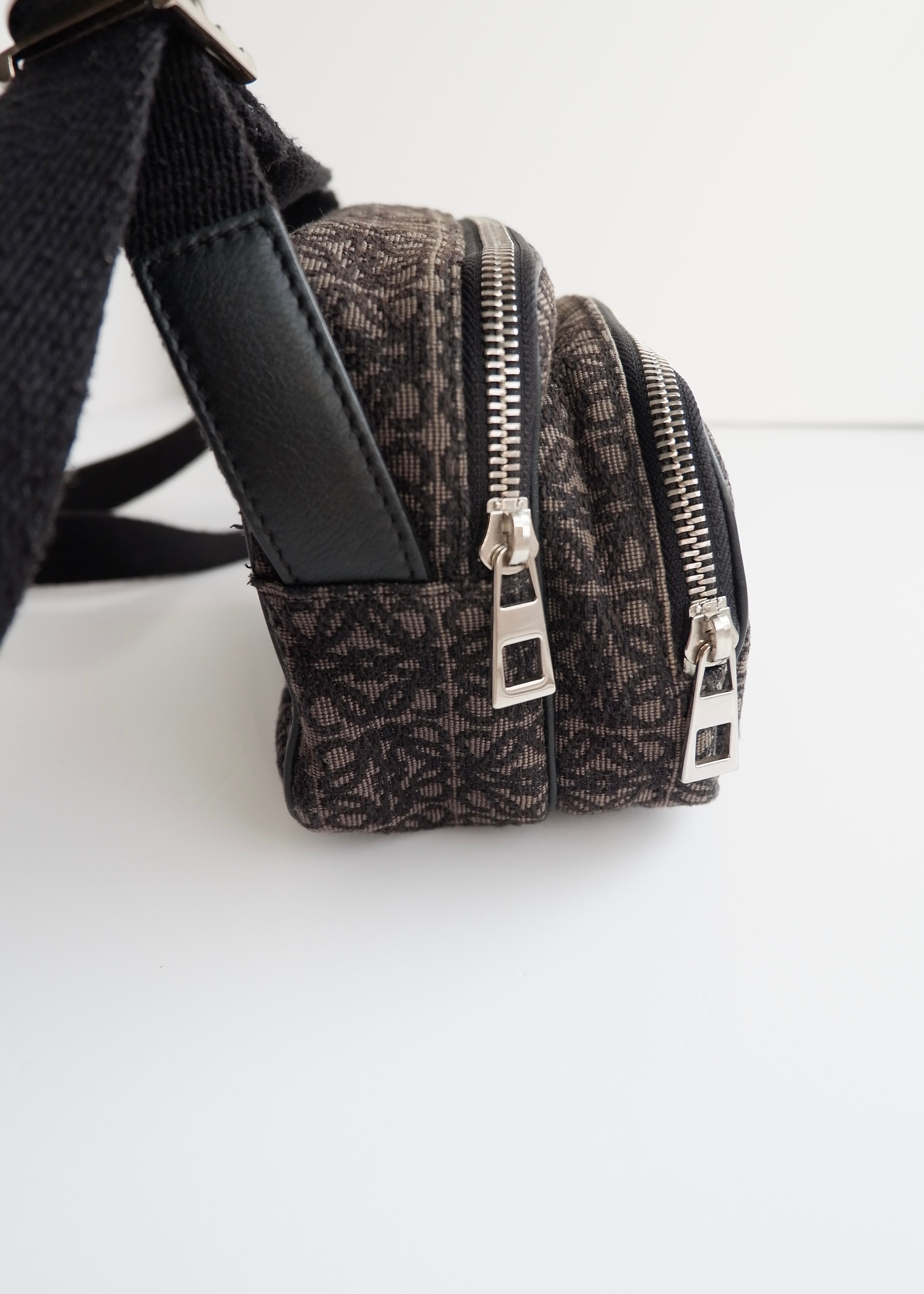 Authentic Preowned Loewe Black Canvas Anagram Crossbody Bag