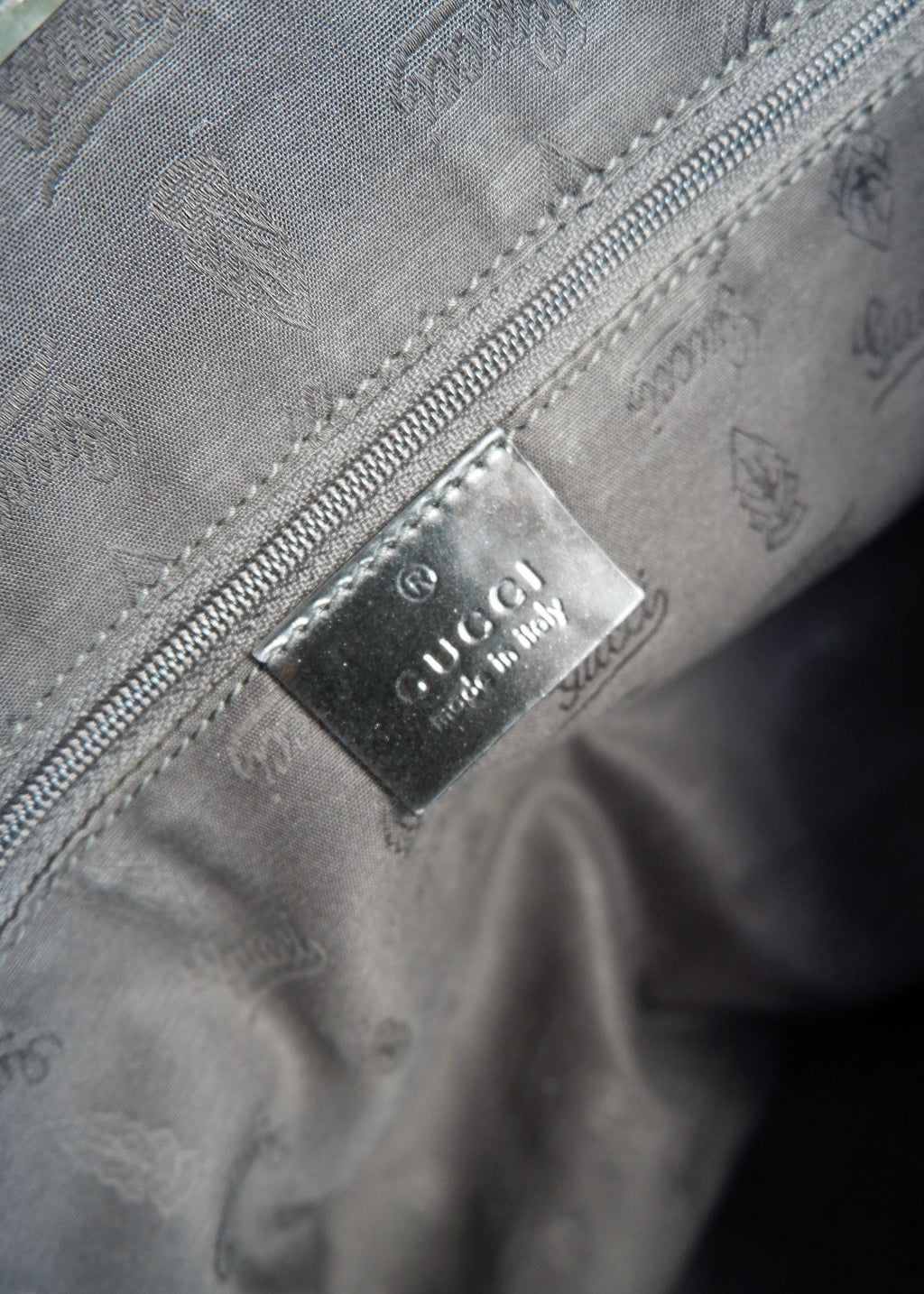 Authentic Preowned Gucci Black GG Canvas/Patent Leather Tote Bag