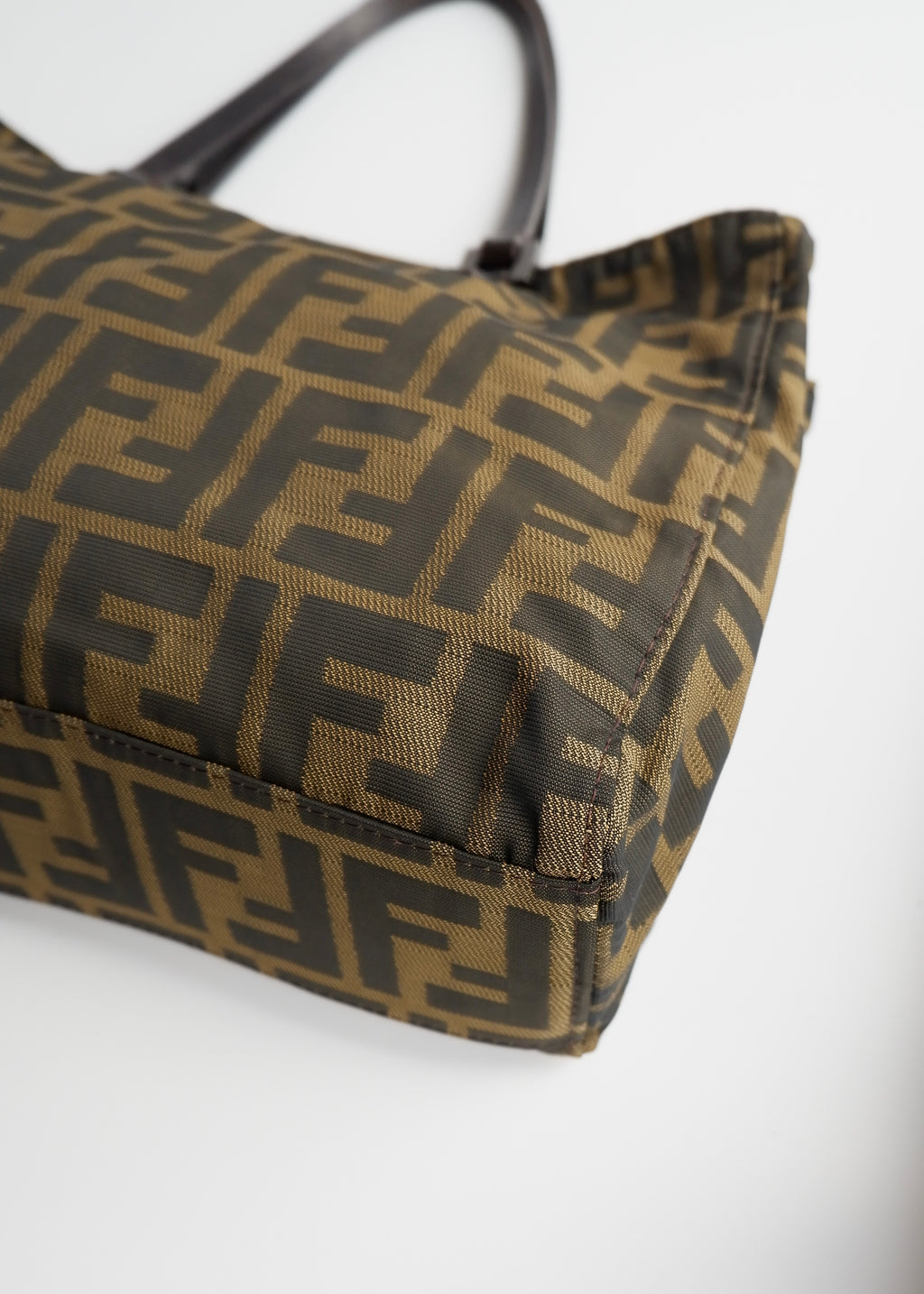 Authentic Preowned Vintage Fendi Brown Zucca Canvas Handbag