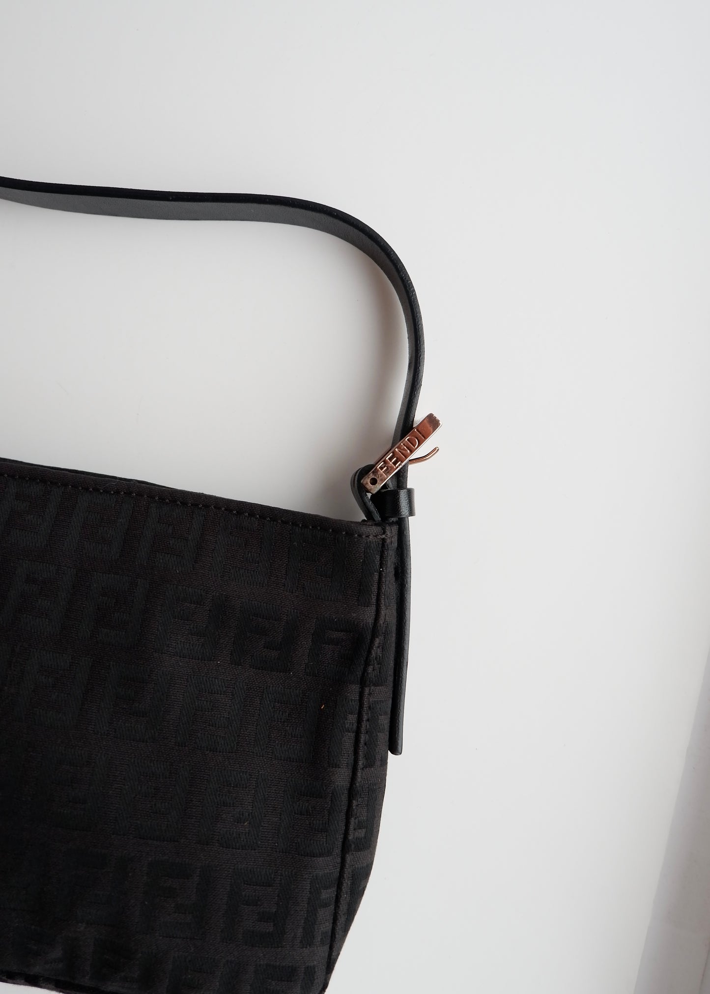 Authentic Preowned Fendi Black Canvas Zucchino Shoulder Bag