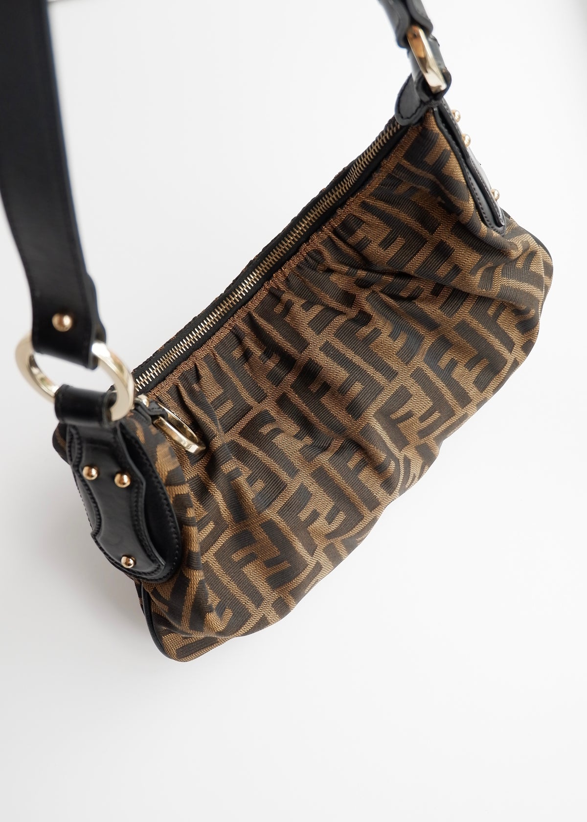 Preowned Fendi Brown Zucca Hobo Shoulder Bag