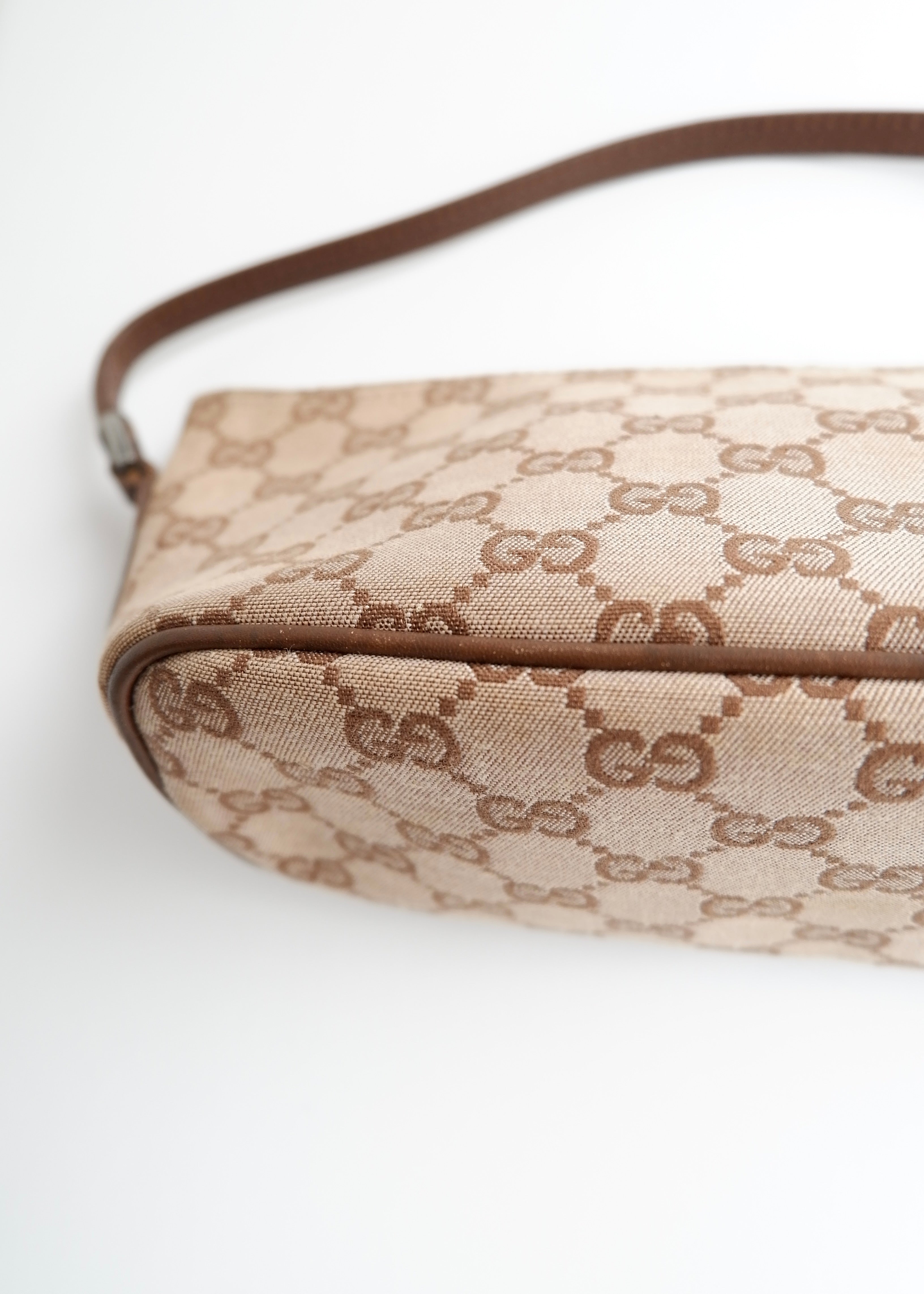 Authentic Preowned Gucci Brown GG Canvas Boat Pochette