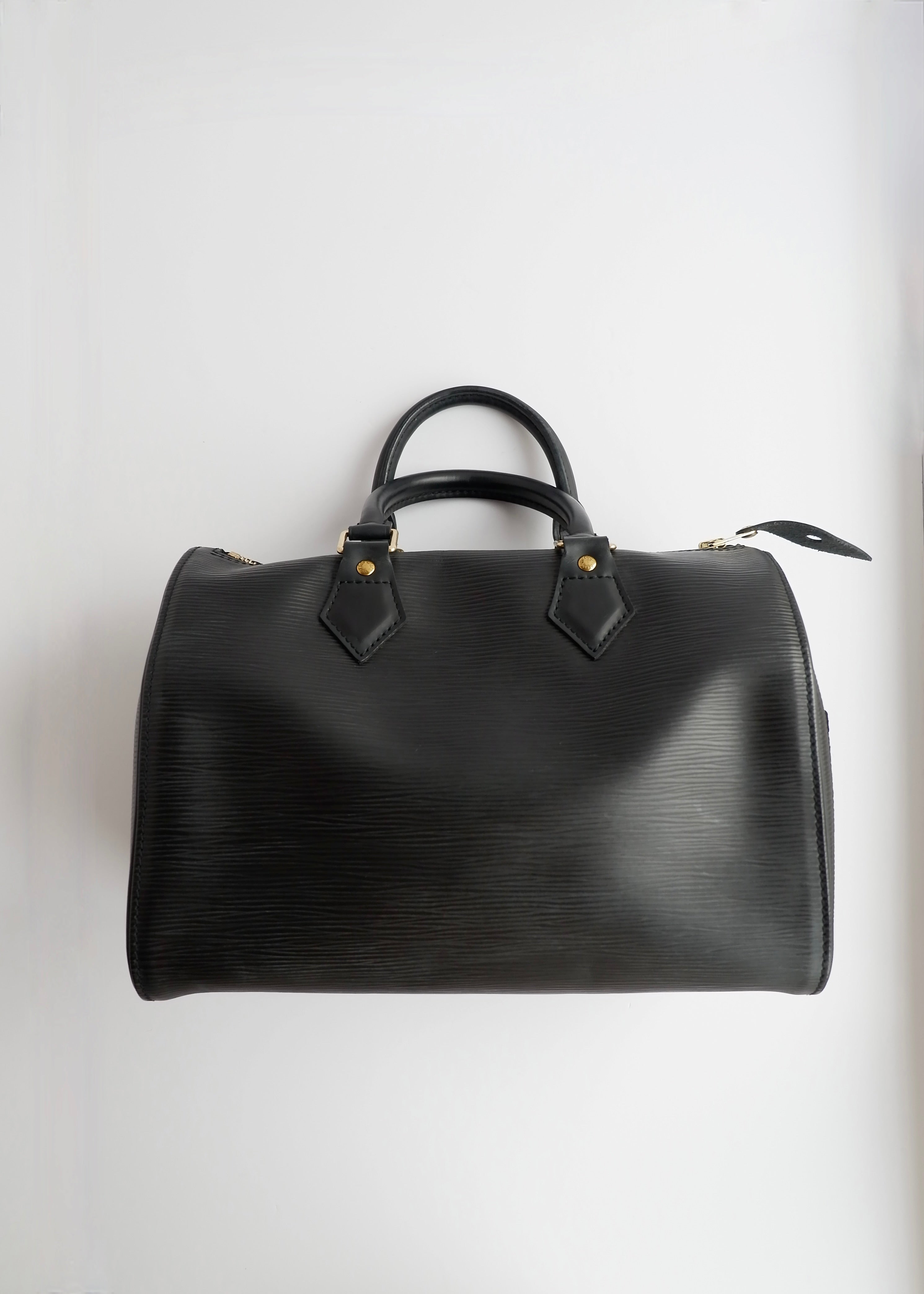 Authentic Preowned Louis Vuitton Black Epi Speedy 25