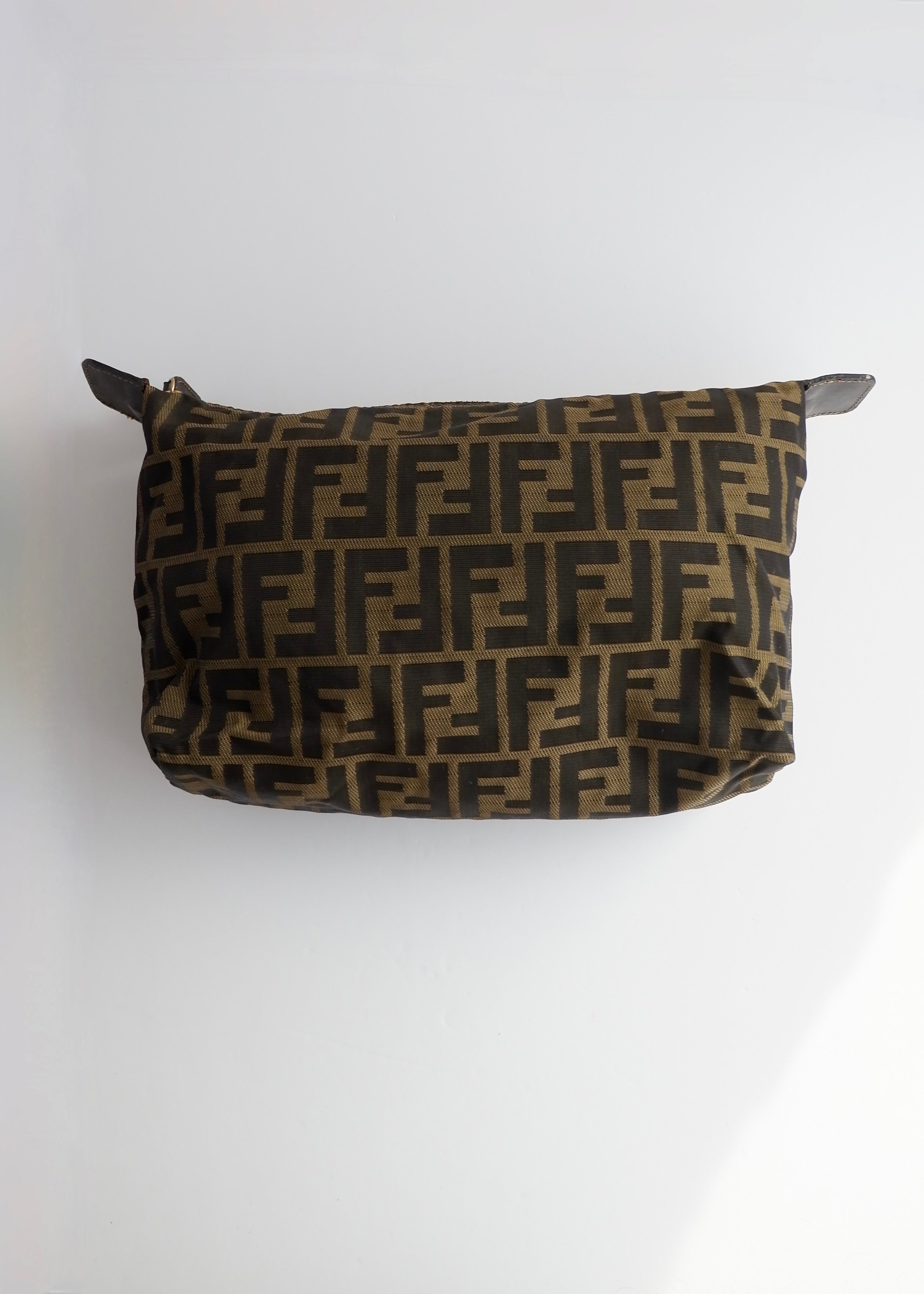 Authentic Preowned Vintage Fendi Brown Zucca Pouch