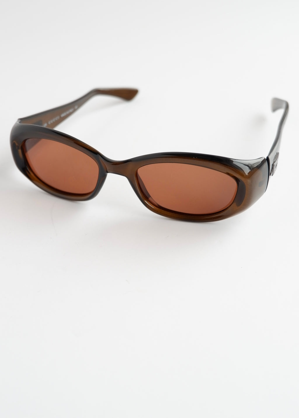 Authentiques lunettes de soleil Gucci d'occasion en acétate marron à monture carrée