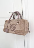 Sac à main Loewe Amazona en daim gris authentique d'occasion