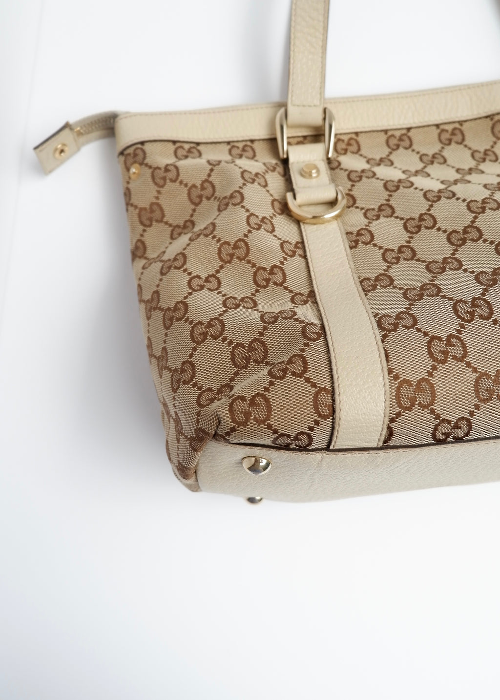 Authentic Preowned Gucci White GG Canvas Shoulder Bag