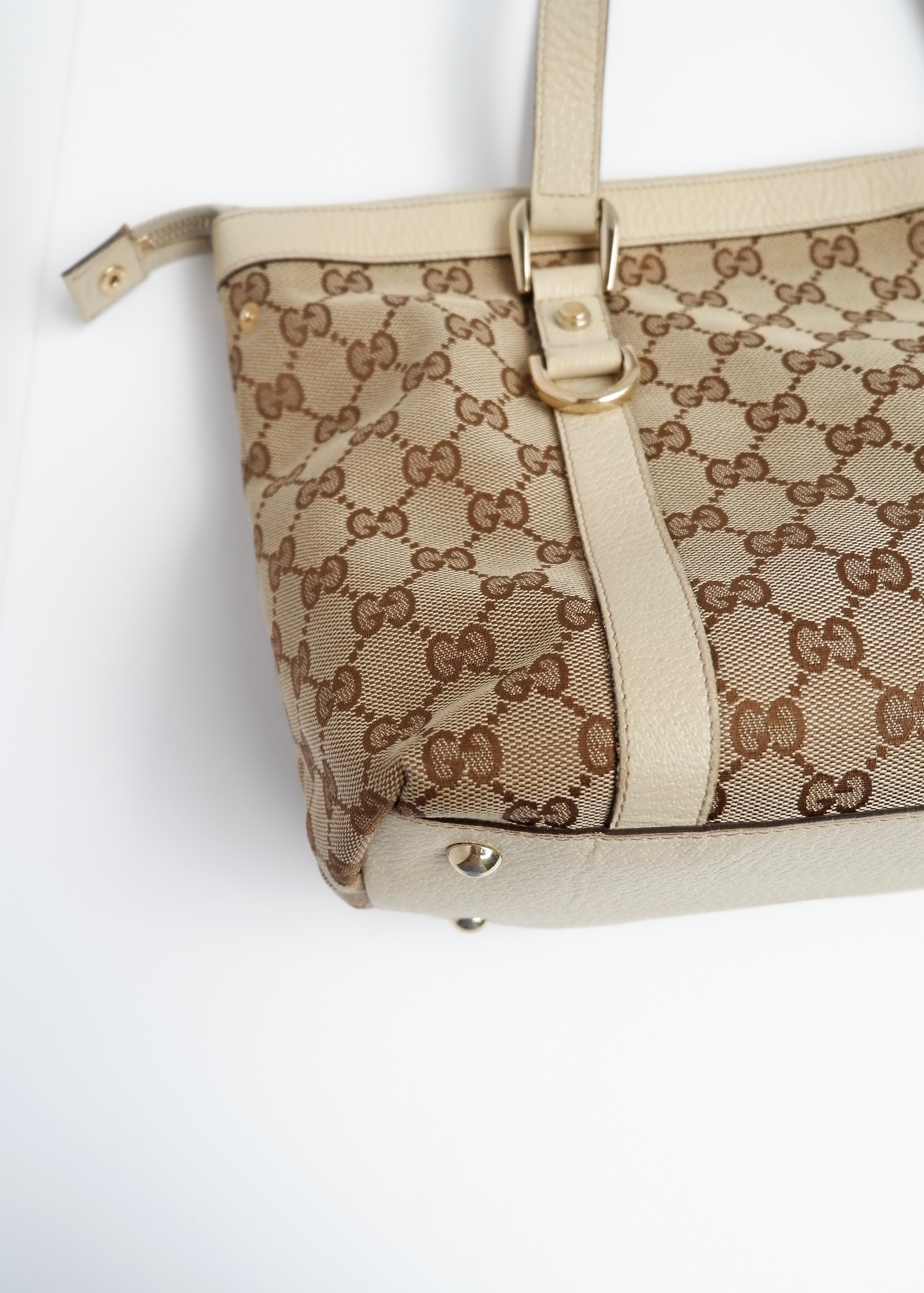 Authentic Preowned Gucci White GG Canvas Shoulder Bag