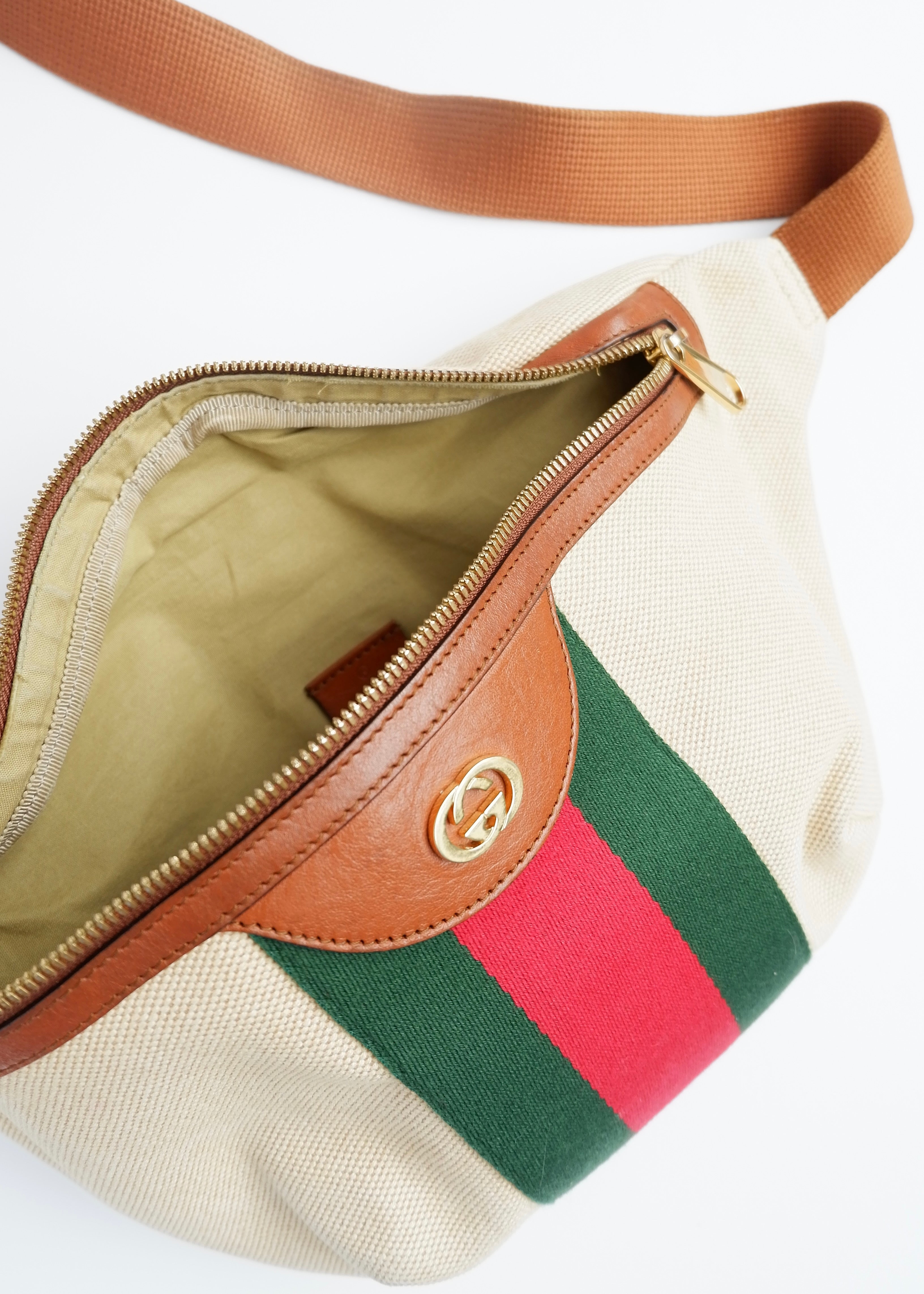 Authentique Sac Banane Gucci Beige Sherry Line d'Occasion