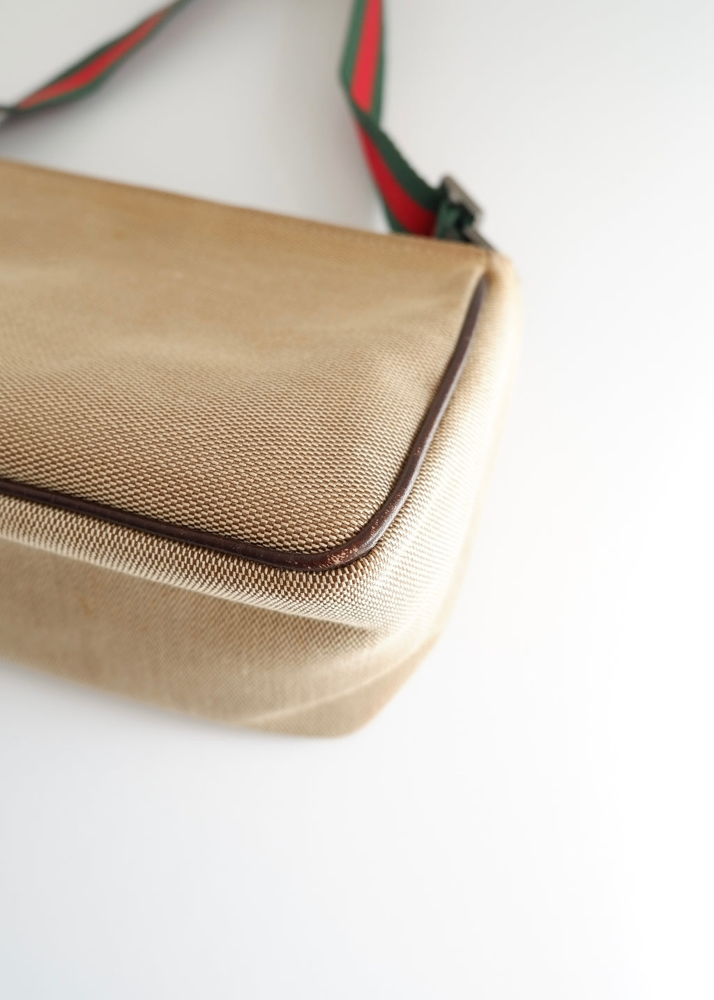 Authentic Preowned Gucci Beige Sherry Line Shoulder Bag