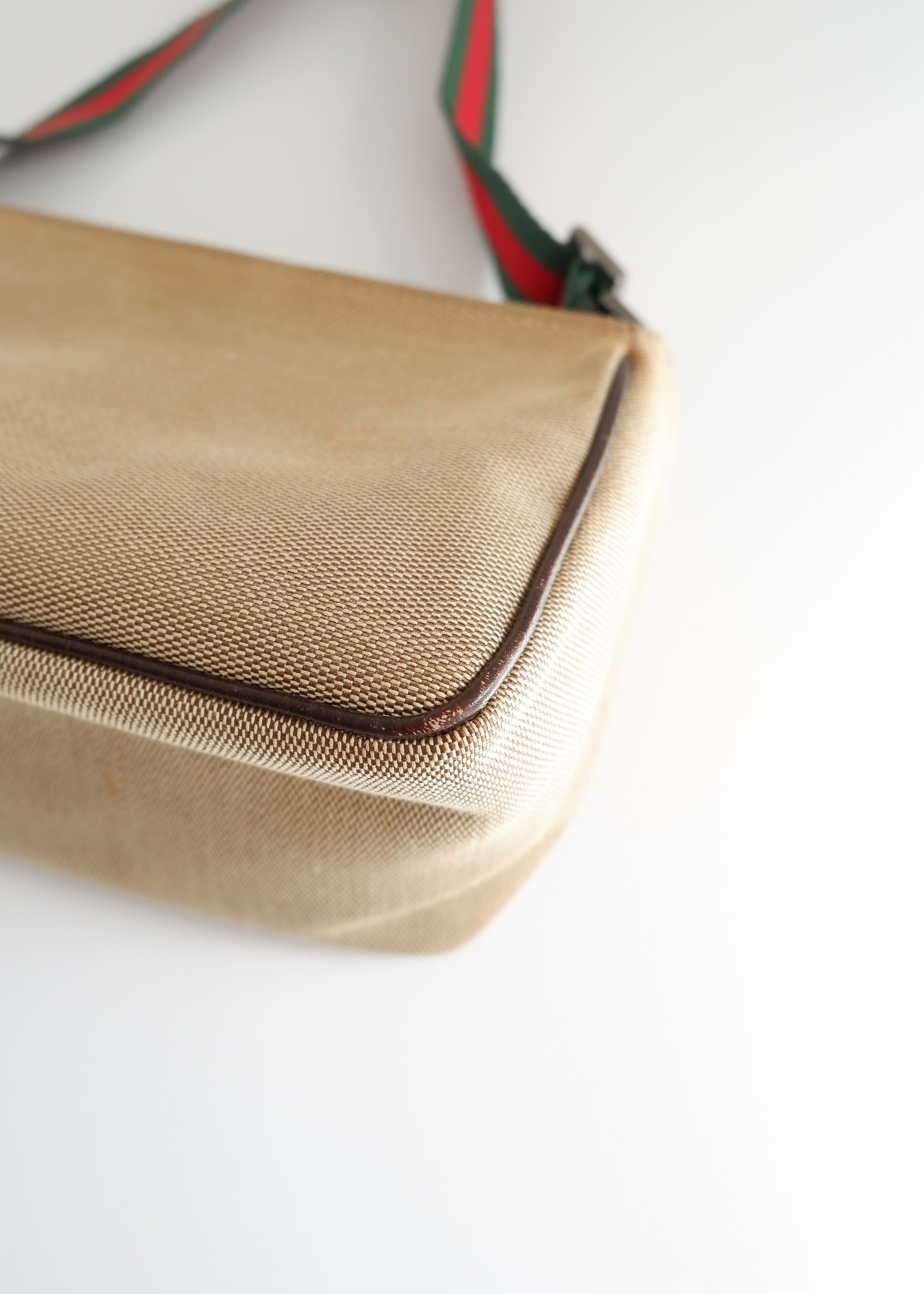 Authentic Preowned Gucci Beige Sherry Line Shoulder Bag