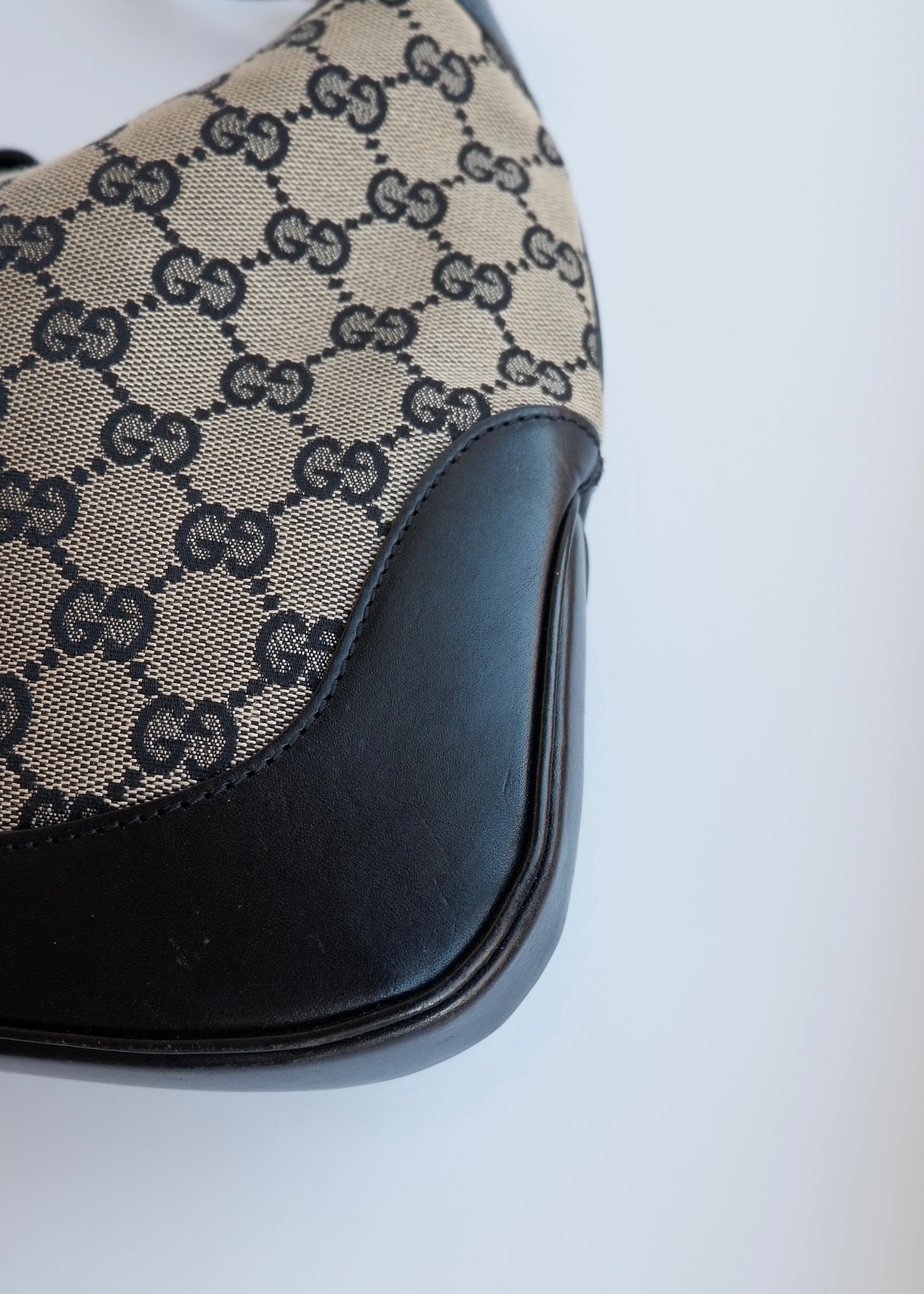 Authentic Preowned Gucci Black GG Canvas Jackie Shoulder Bag