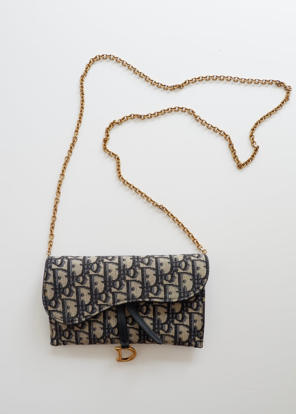 Authentic Preowned Dior Navy Oblique WOC Crossbody Bag