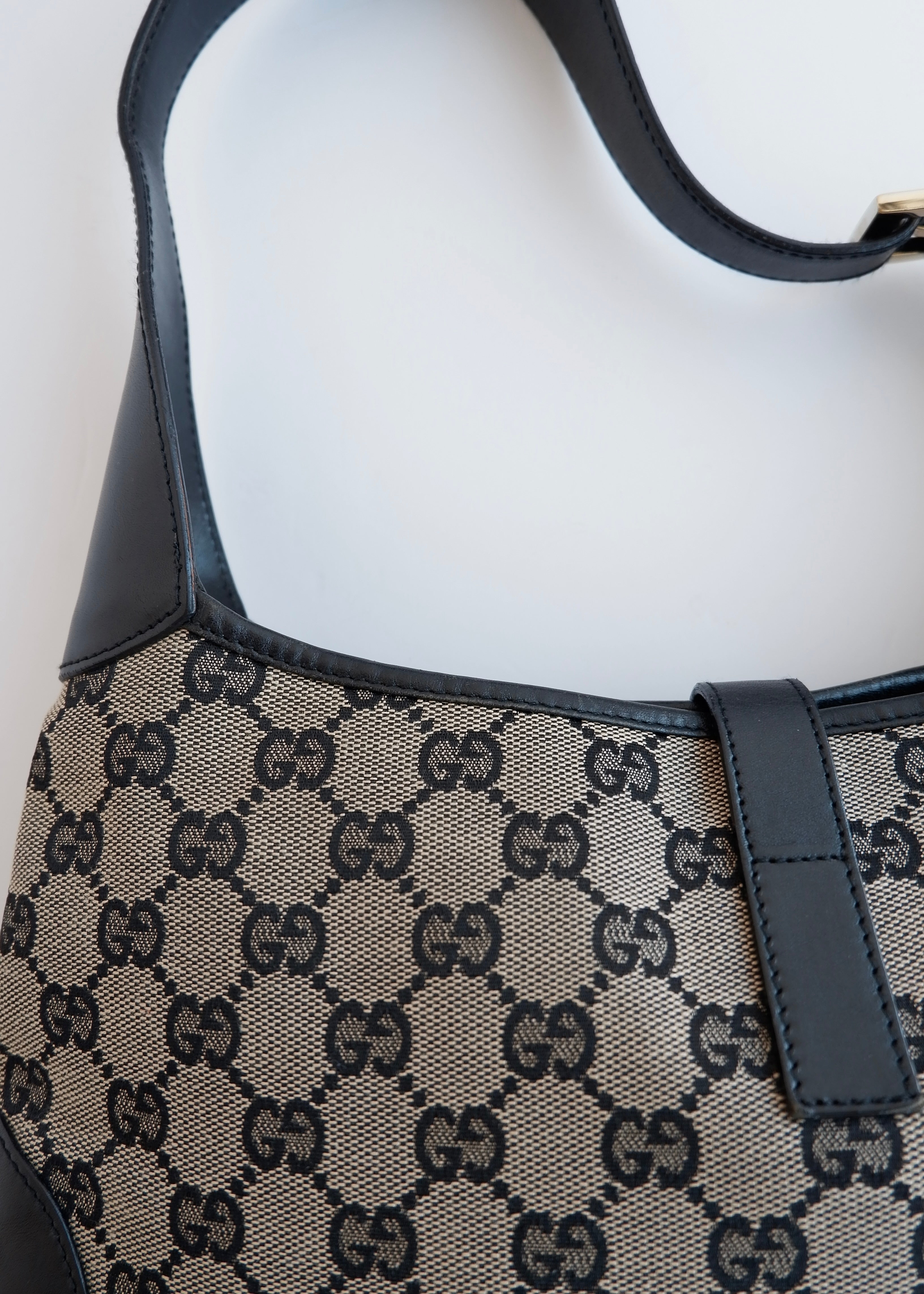 Authentic Preowned Gucci Black GG Canvas Jackie Shoulder Bag