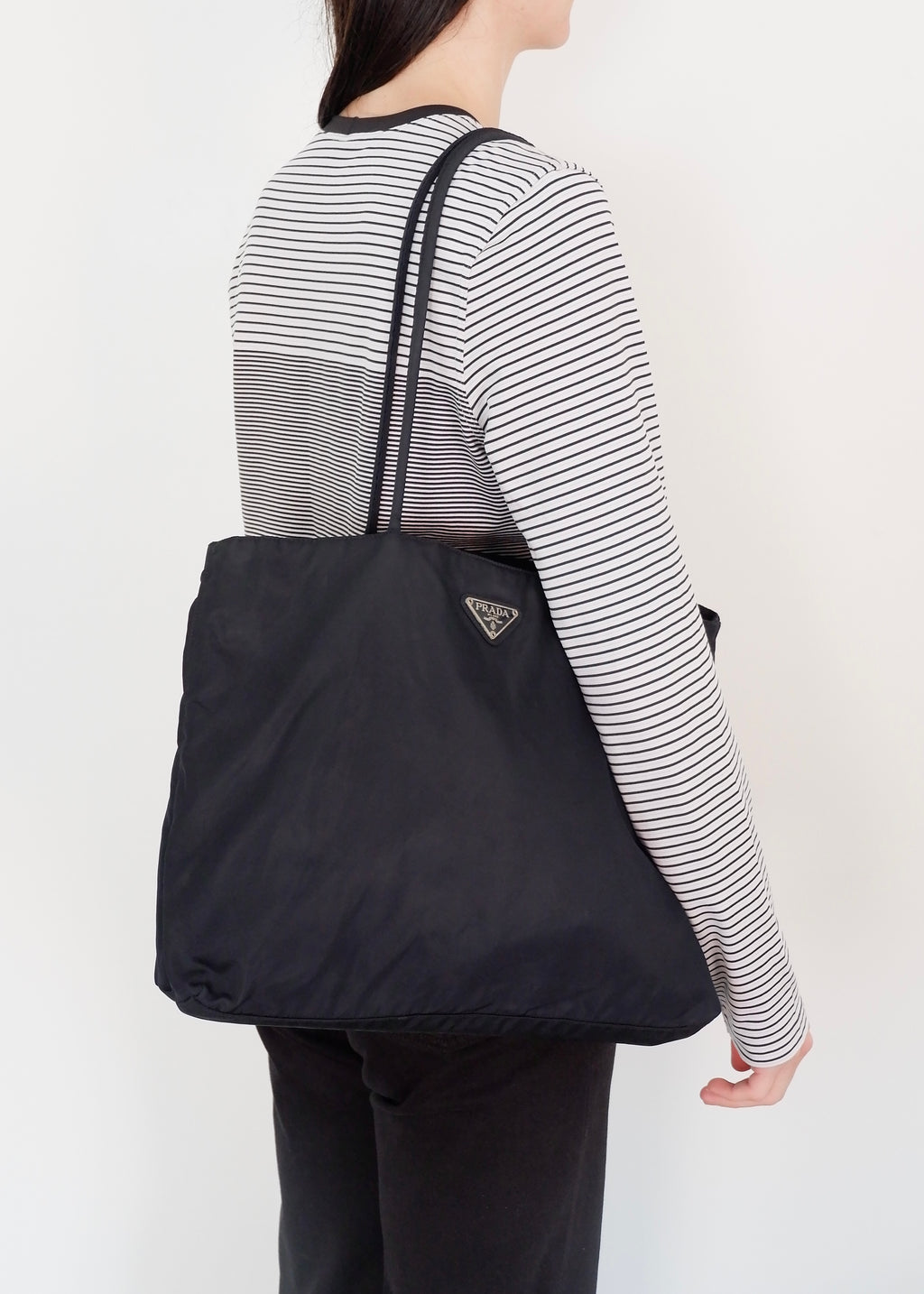 Authentic Preowned Prada Navy Nylon Long Strap Tote Bag