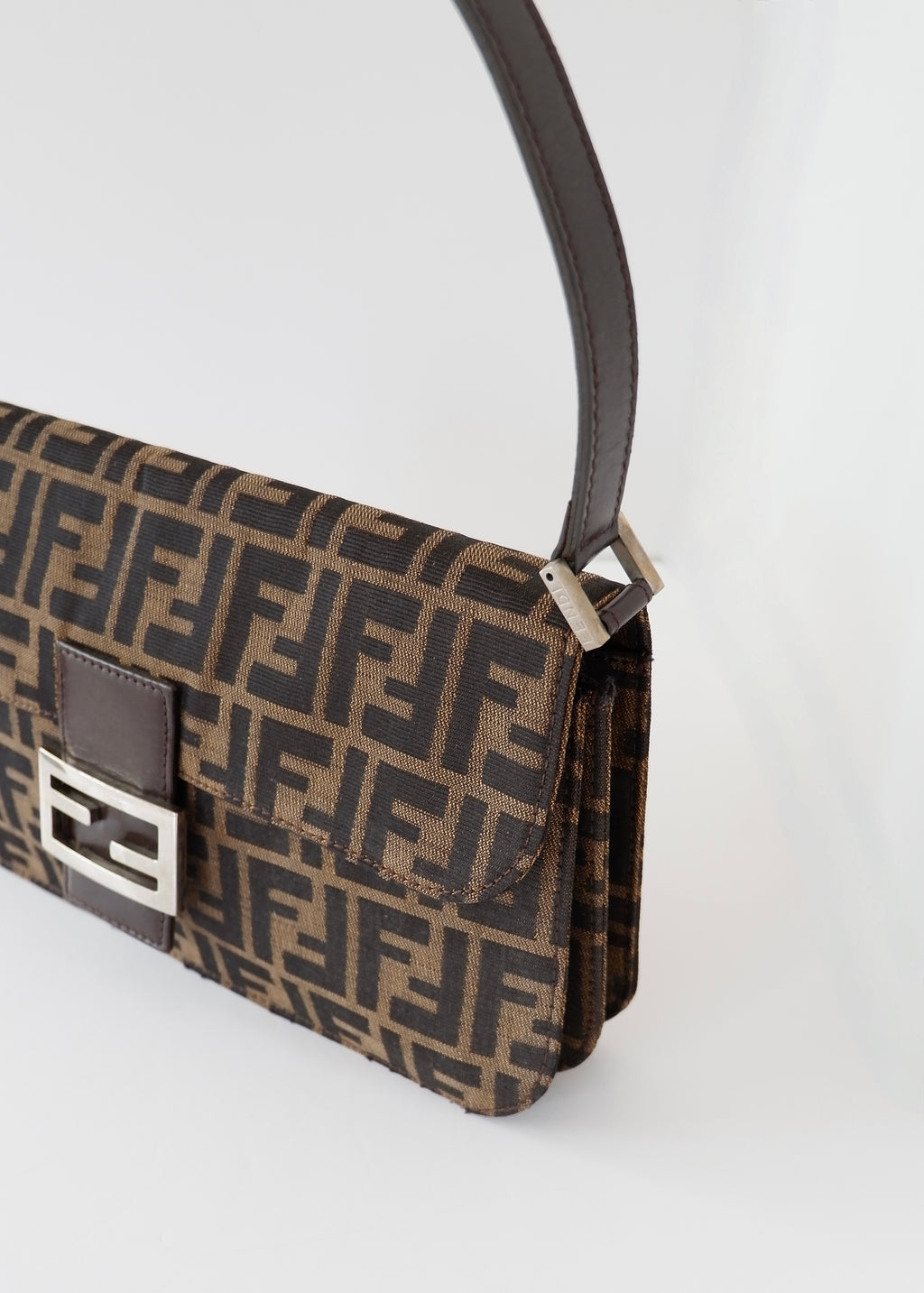 Authentic Preowned Vintage Fendi Brown Zucca Shoulder Bag