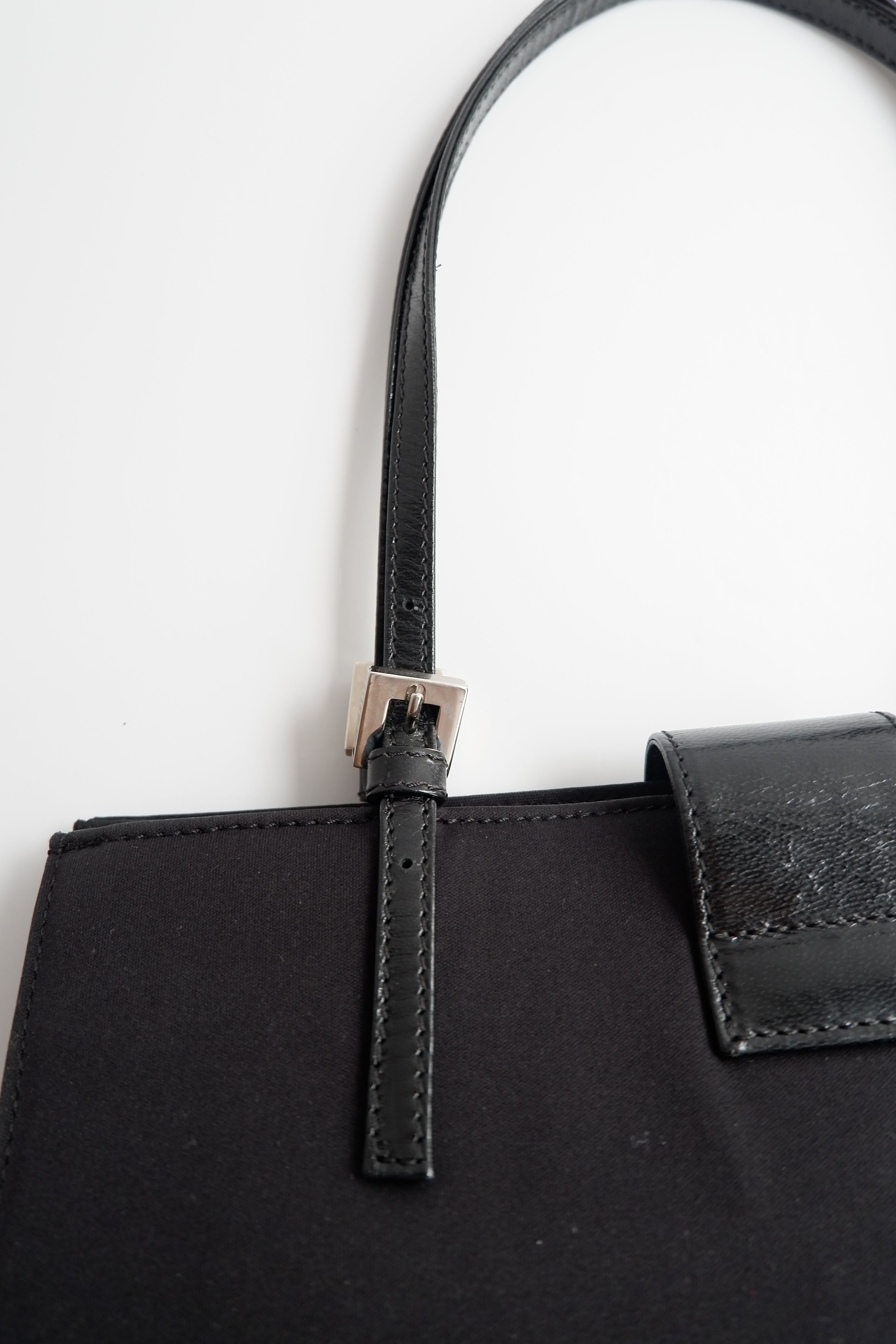 Authentic Preowned Fendi Black Fabric FF Logo Shoulder Bag