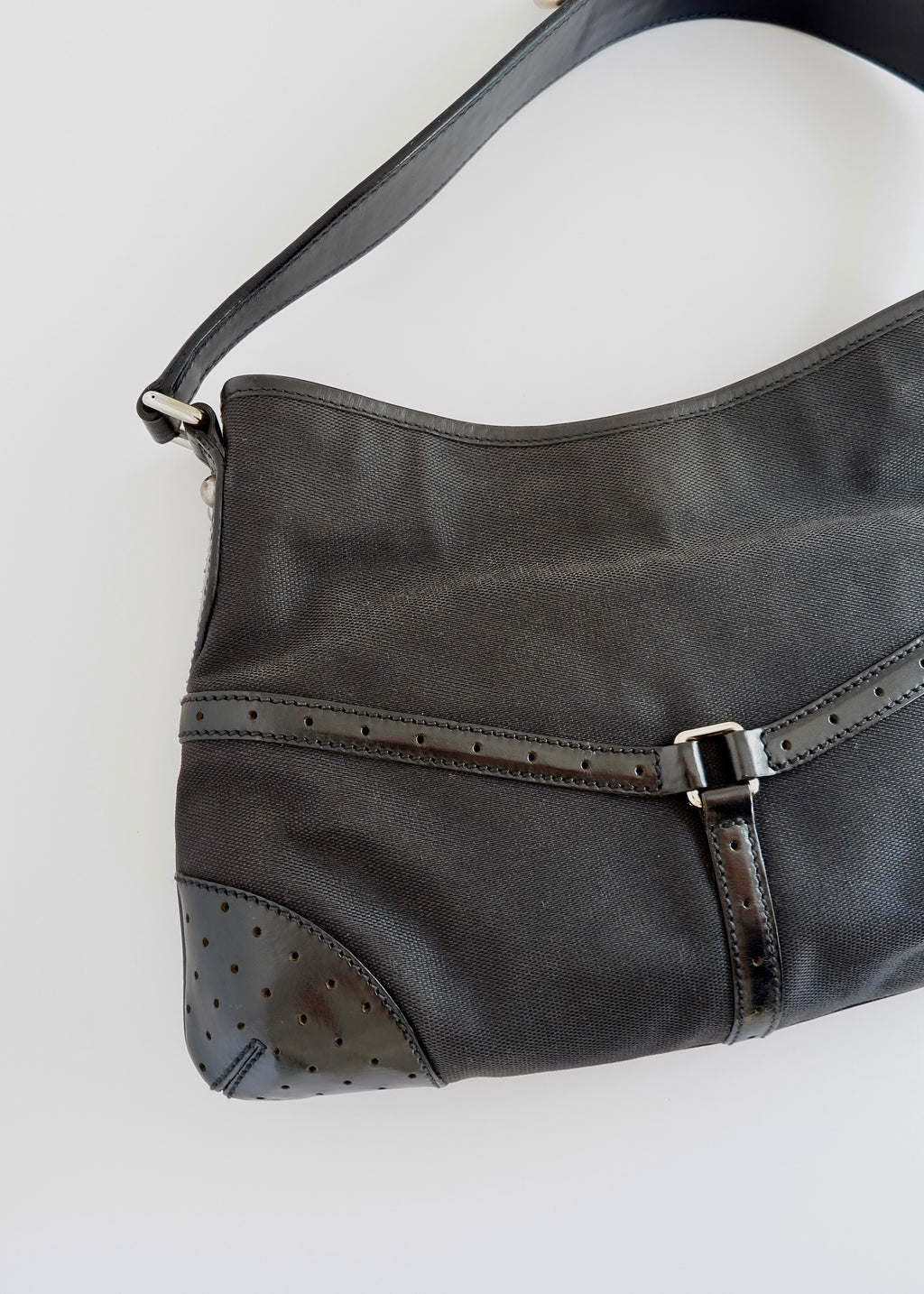 Authentic Preowned Gucci Black Canvas/Leather G Dollar Shoulder Bag