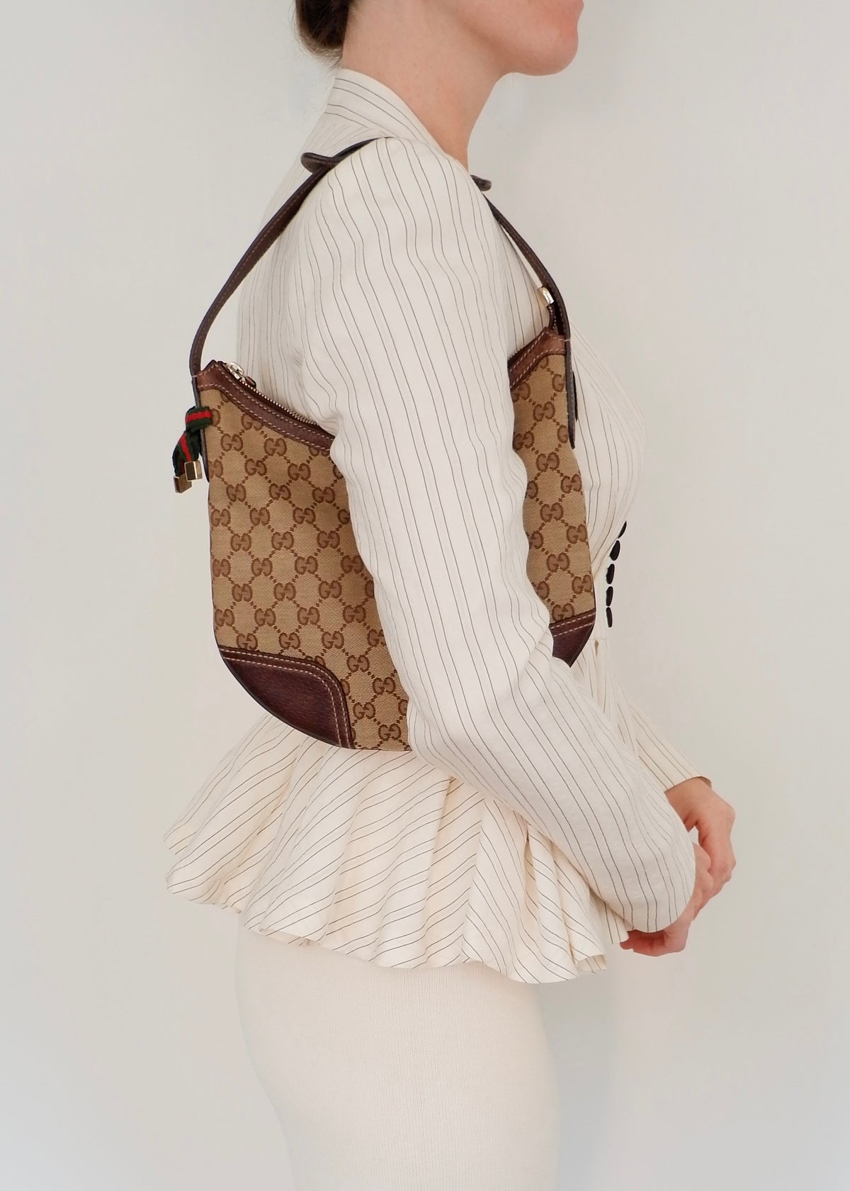 Preowned Gucci Brown GG Canvas Princy Shoulder Bag