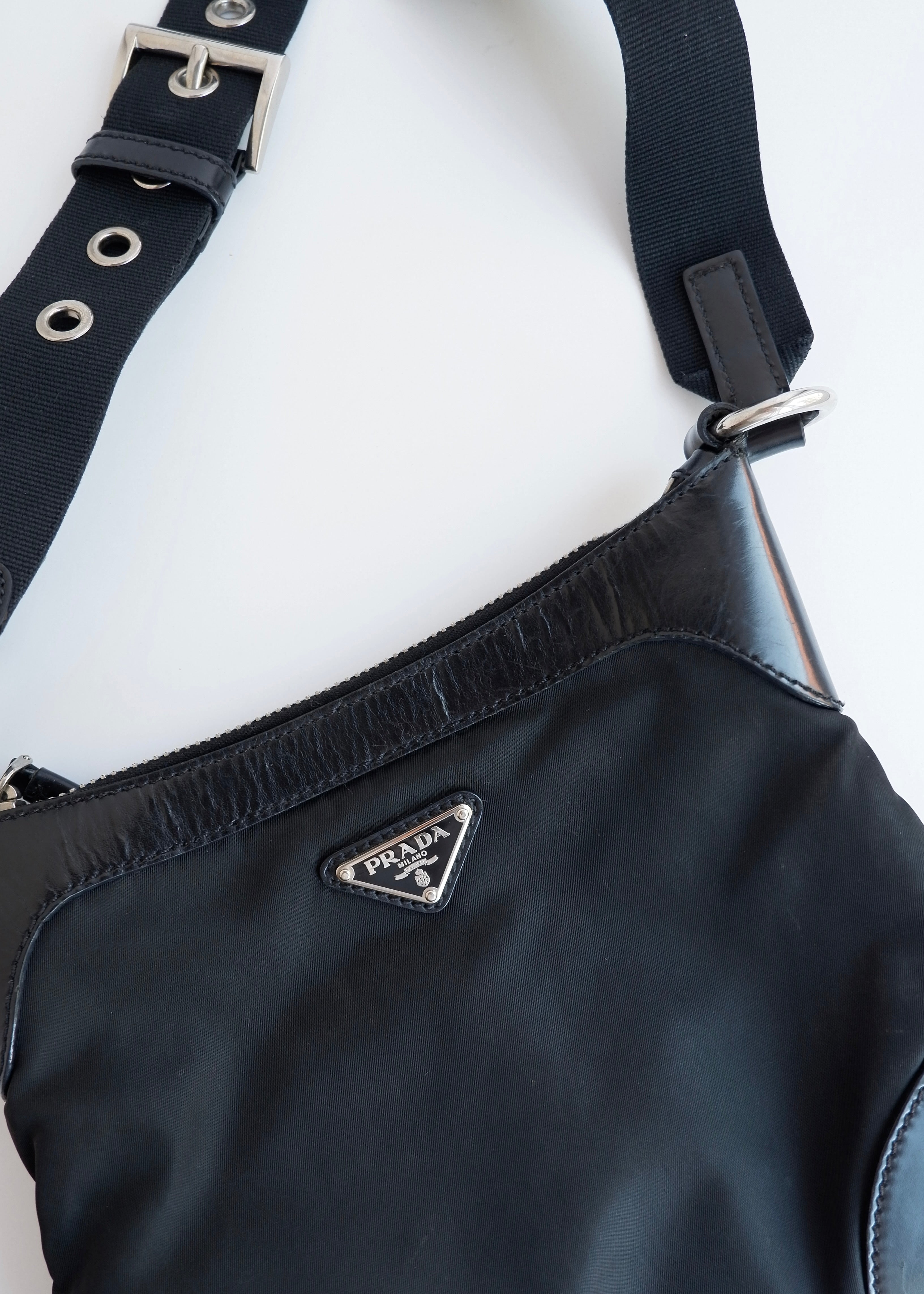 Authentic Preowned Prada Black Nylon/Leather Crossbody Bag