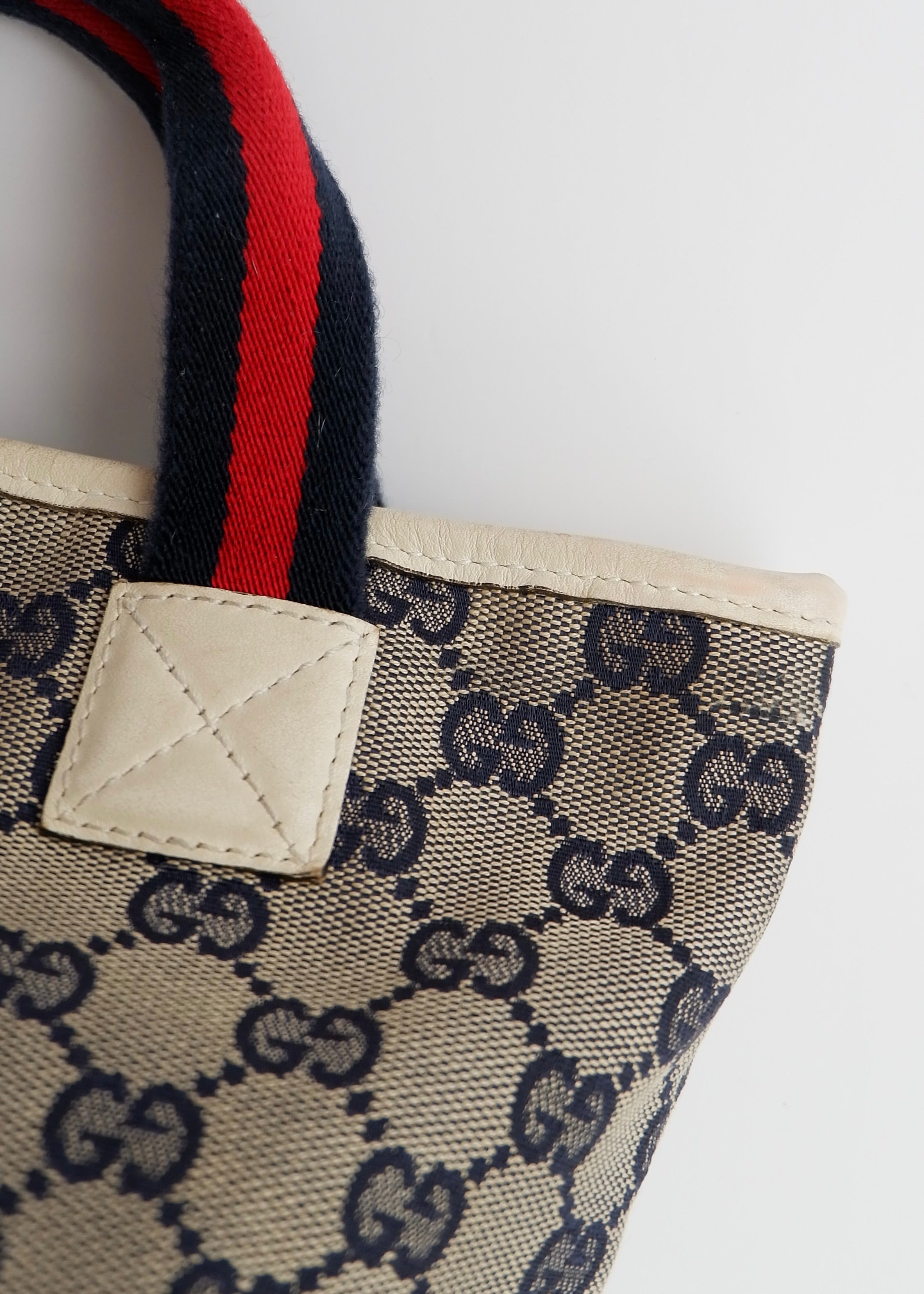 Authentic Preowned Gucci Navy GG Canvas Micro Handbag
