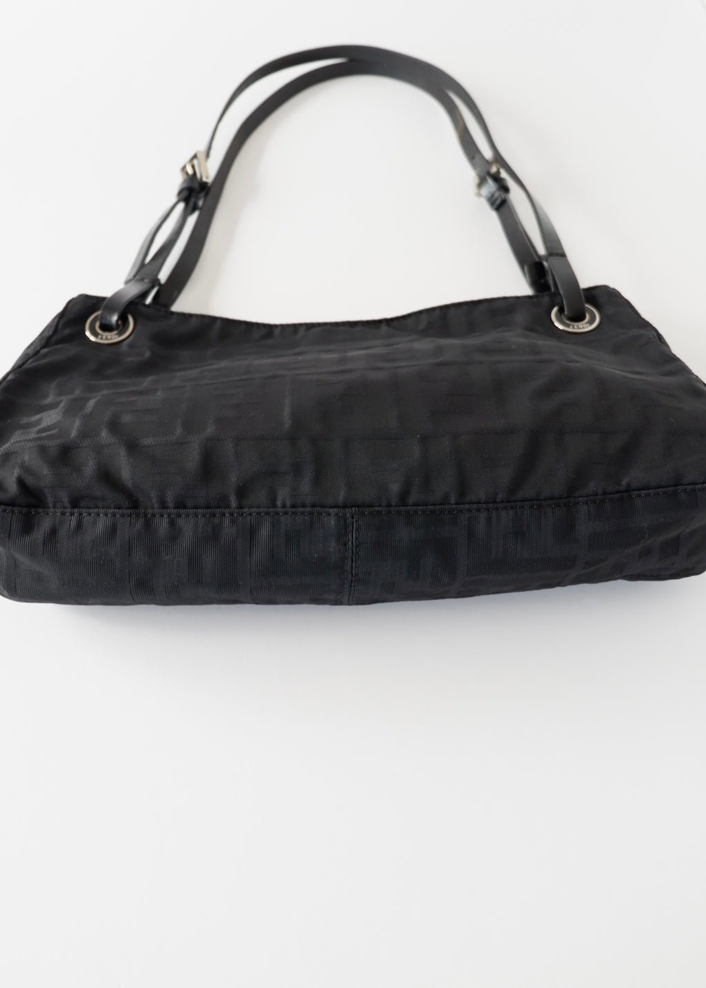 Authentic Preowned Fendi Black Zucca Canvas Shoulder Bag