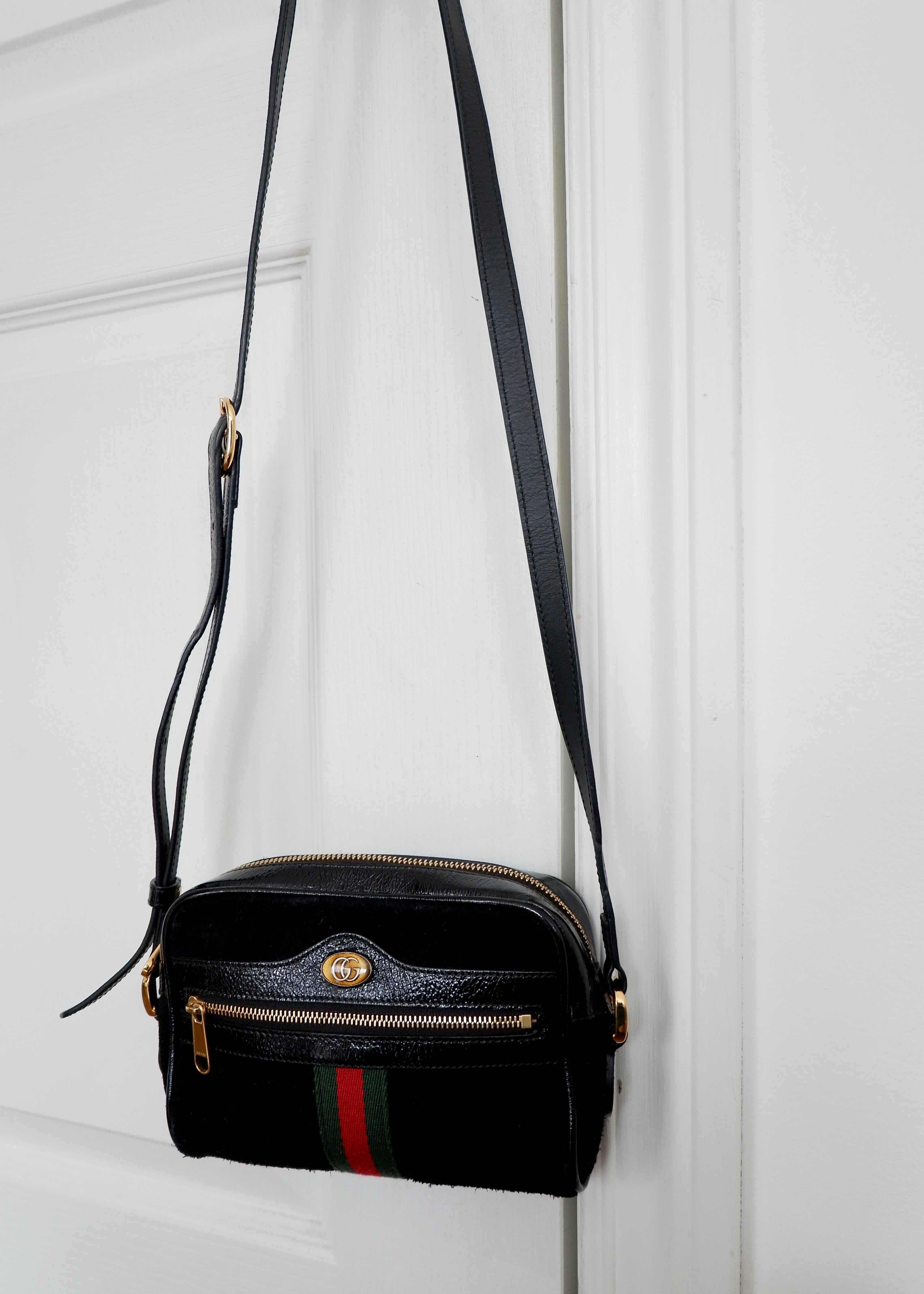 Authentic Preowned Gucci Black Suede Ophidia Mini Crossbody Bag