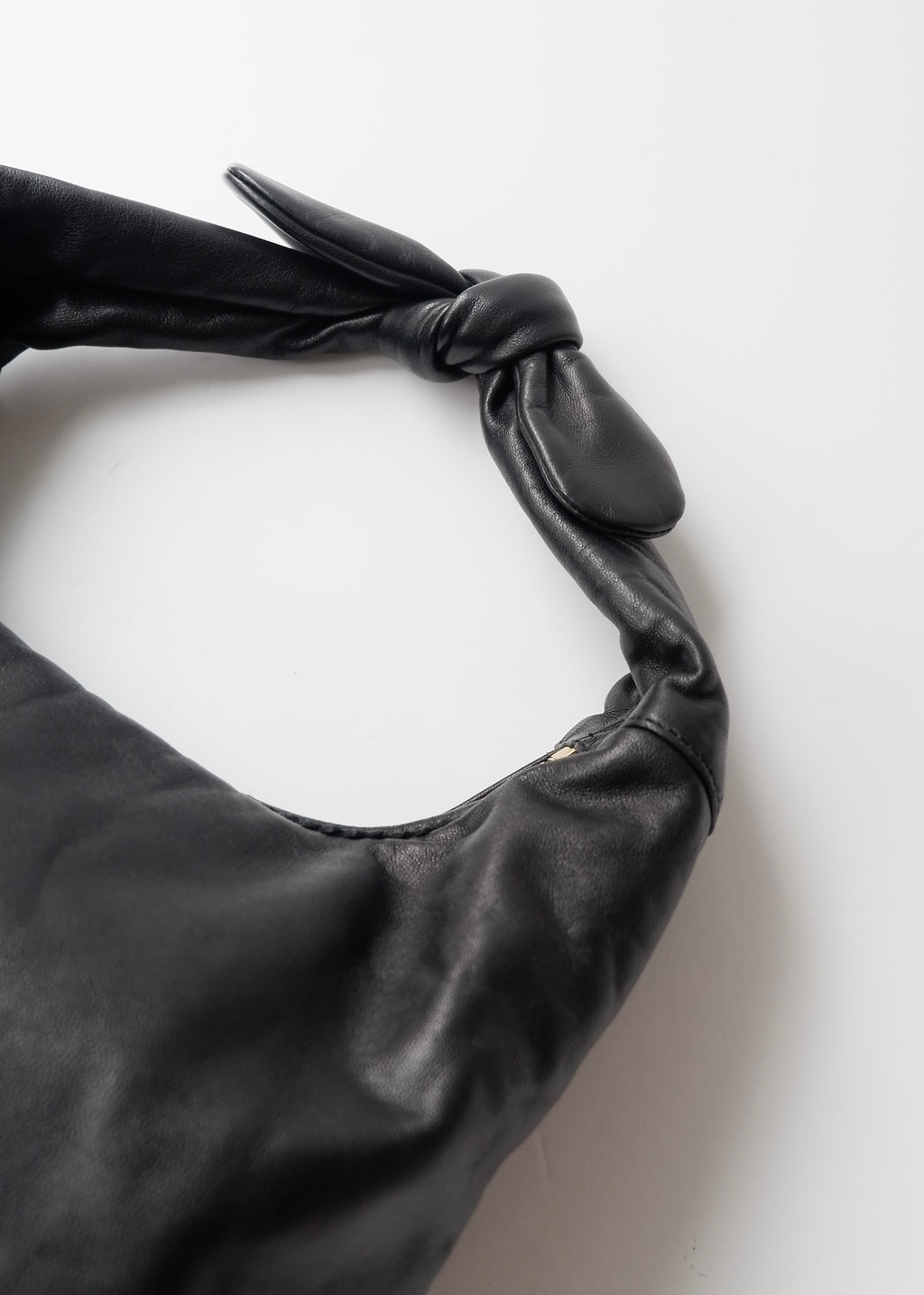 Preowned Loewe Black Leather Hobo Shoulder Bag