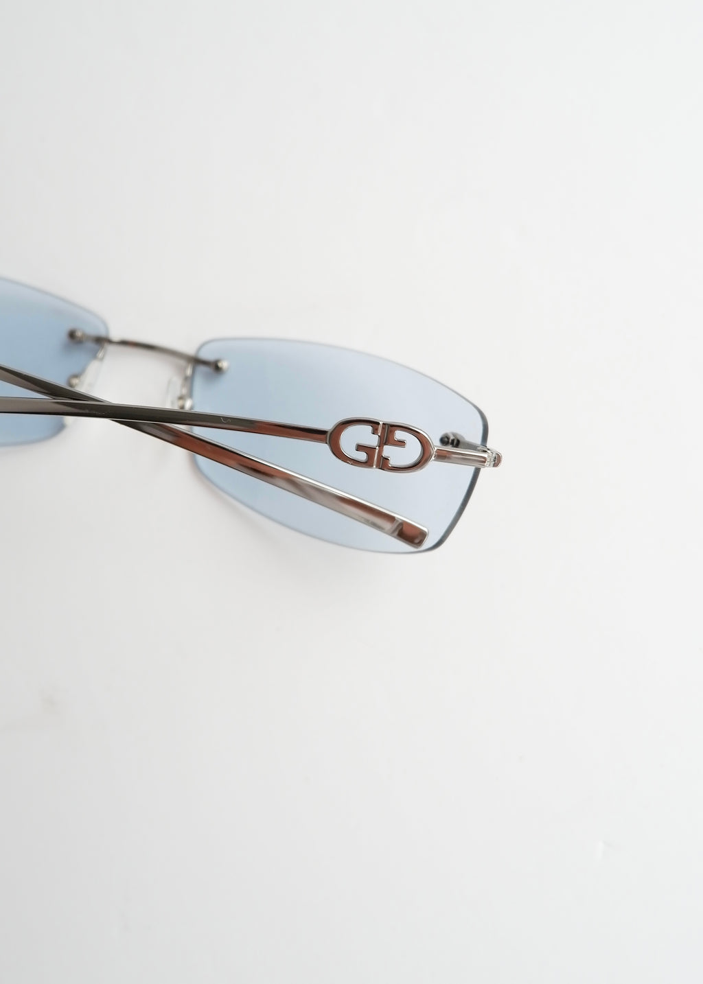 Authentic Preowned Vintage Gucci Light Blue Clear Lense Sunglases