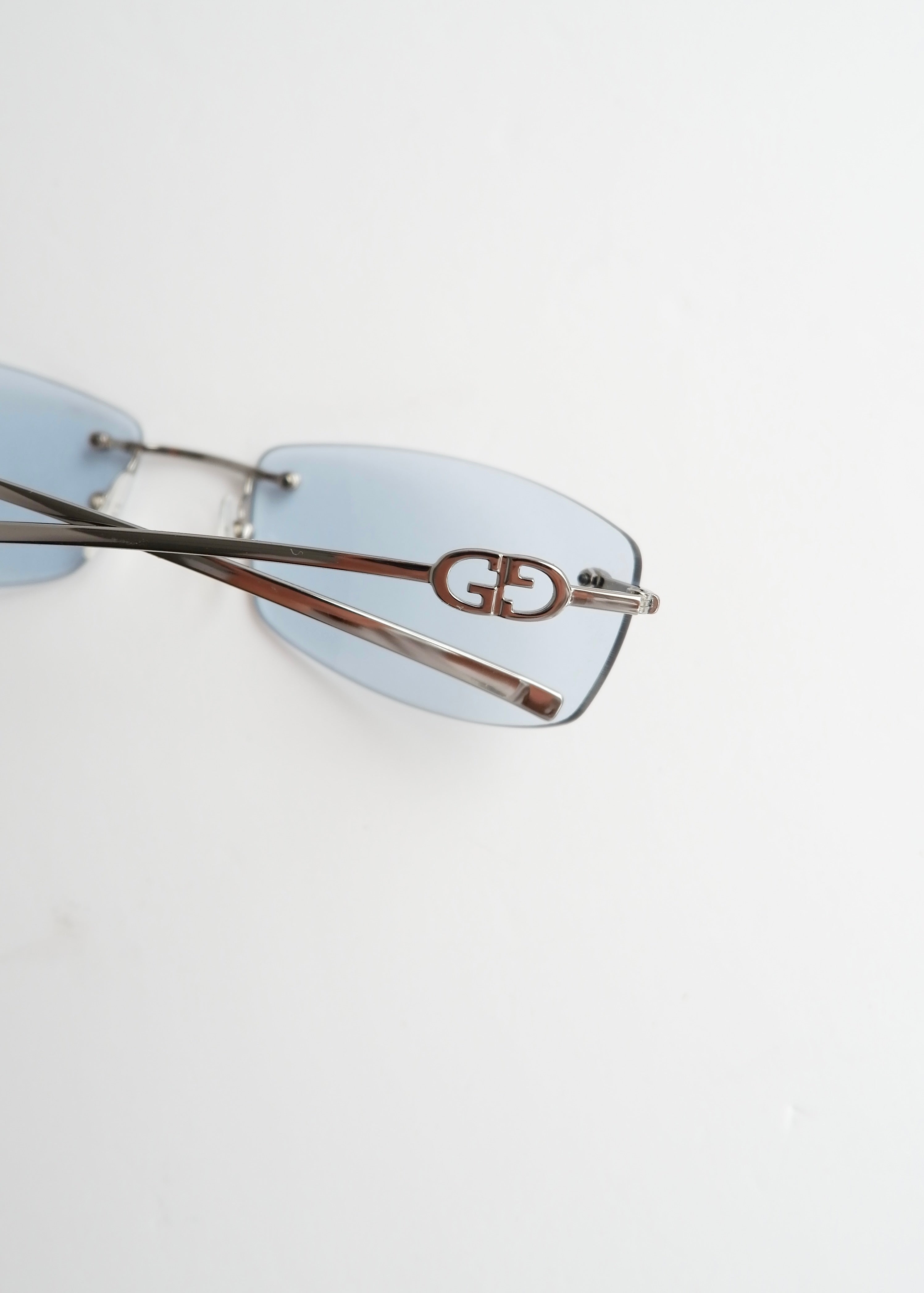 Authentic Preowned Vintage Gucci Light Blue Clear Lense Sunglases