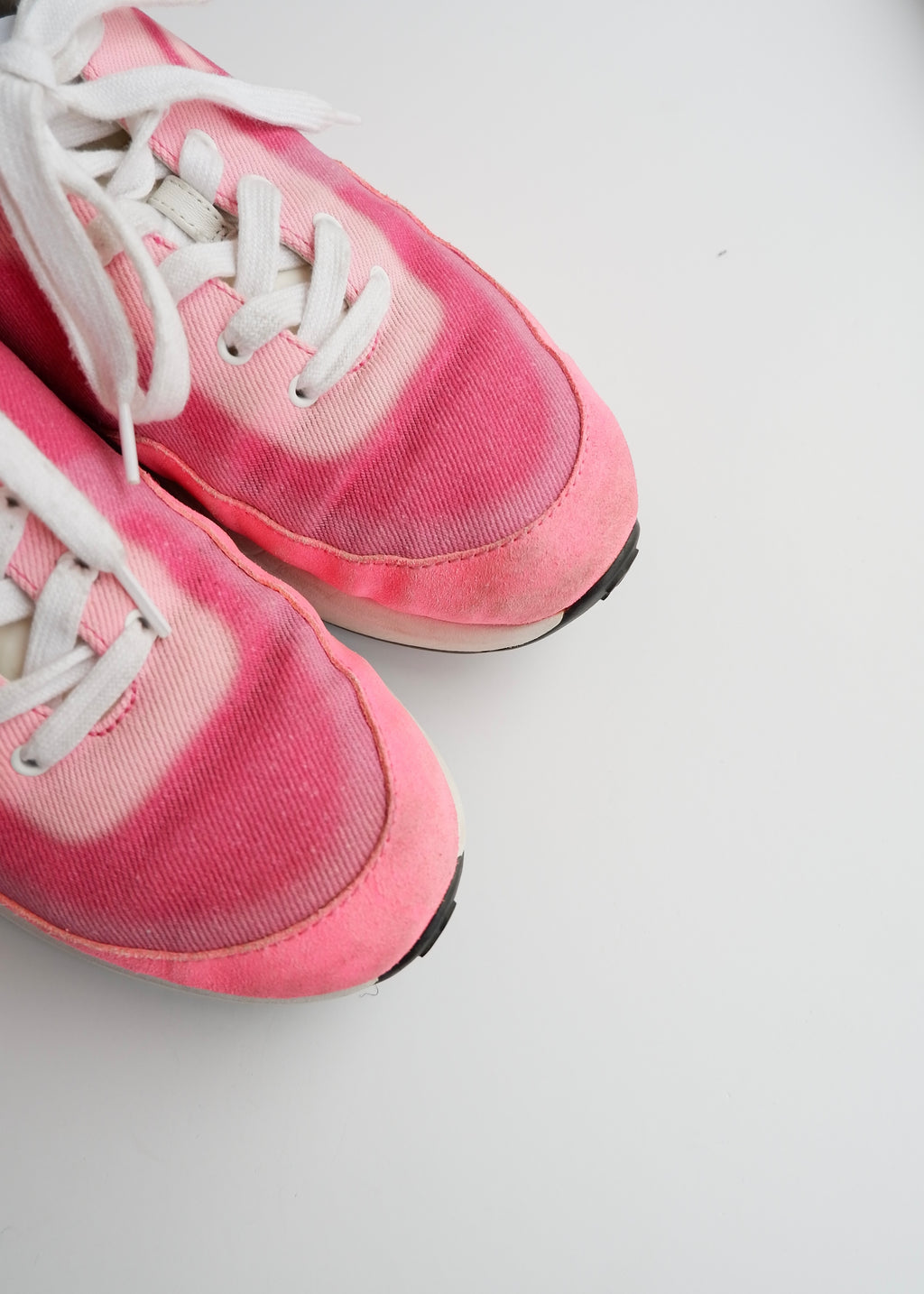 Authentic Preowned Chanel Pink Fabric/Suede CC Logo Low Top Sneakers - 37