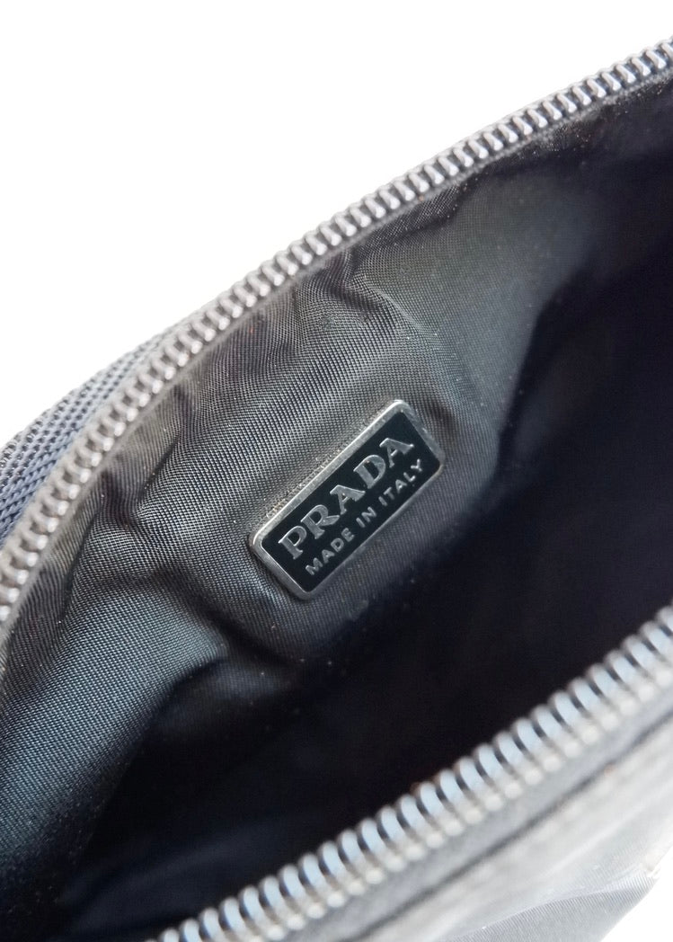 Preowned Prada Black Nylon Pochette Shoulder Bag