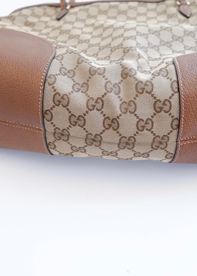 Preowned Gucci Brown GG Canvas Bowler Shoulder Bag