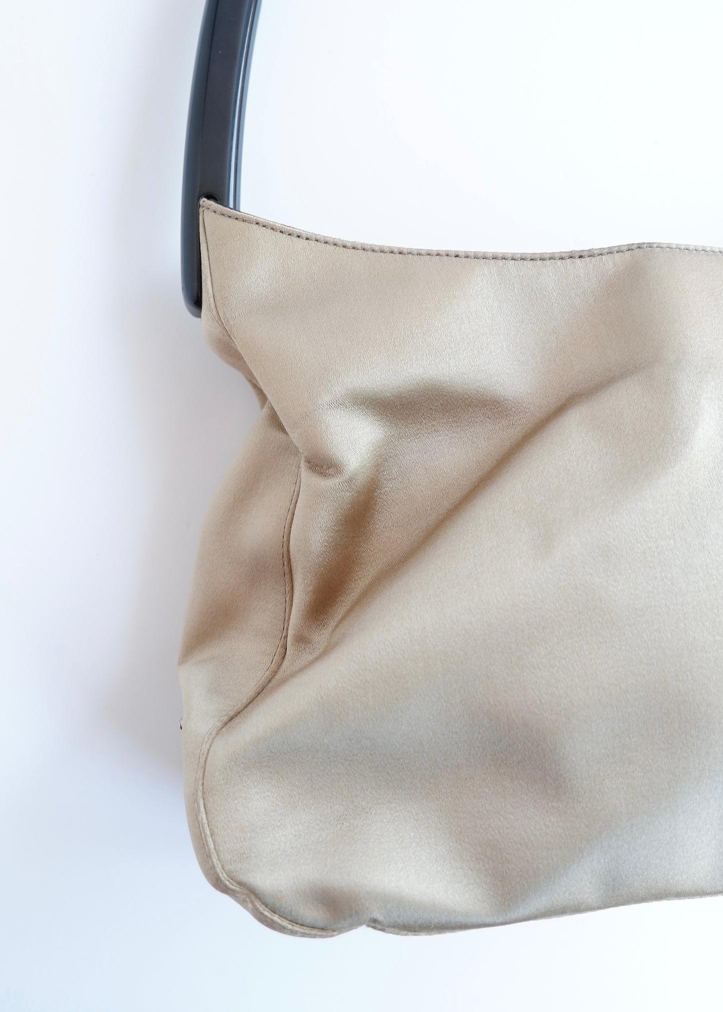 Authentic Preowned Vintage Prada Champagne Satin Shoulder Bag