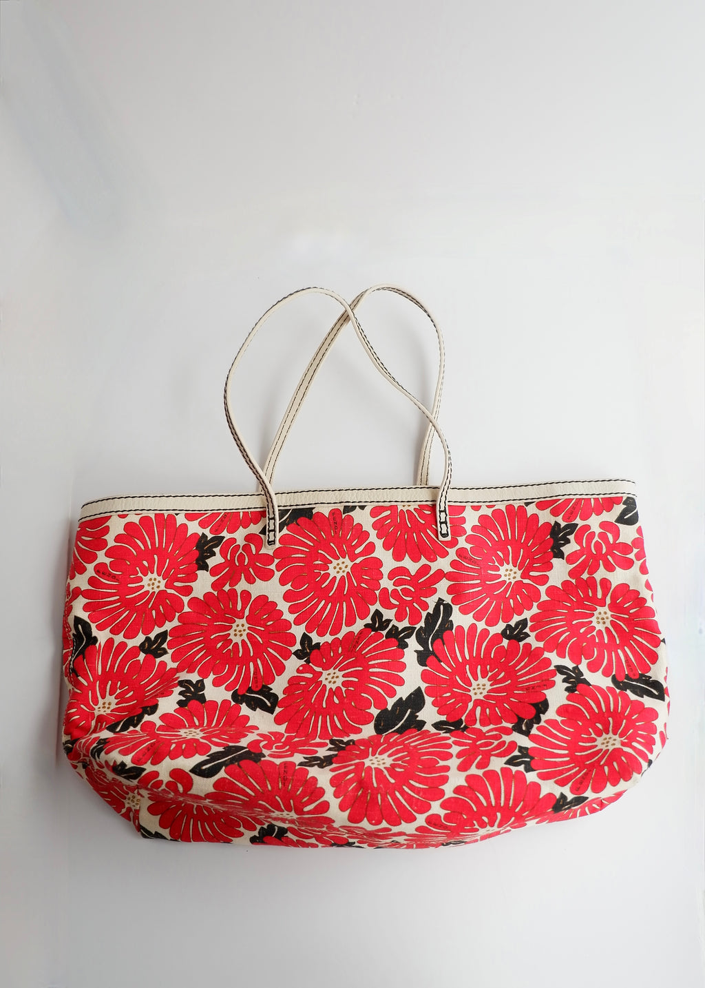 Authentic Preowned Fendi Red Floral Tote Bag