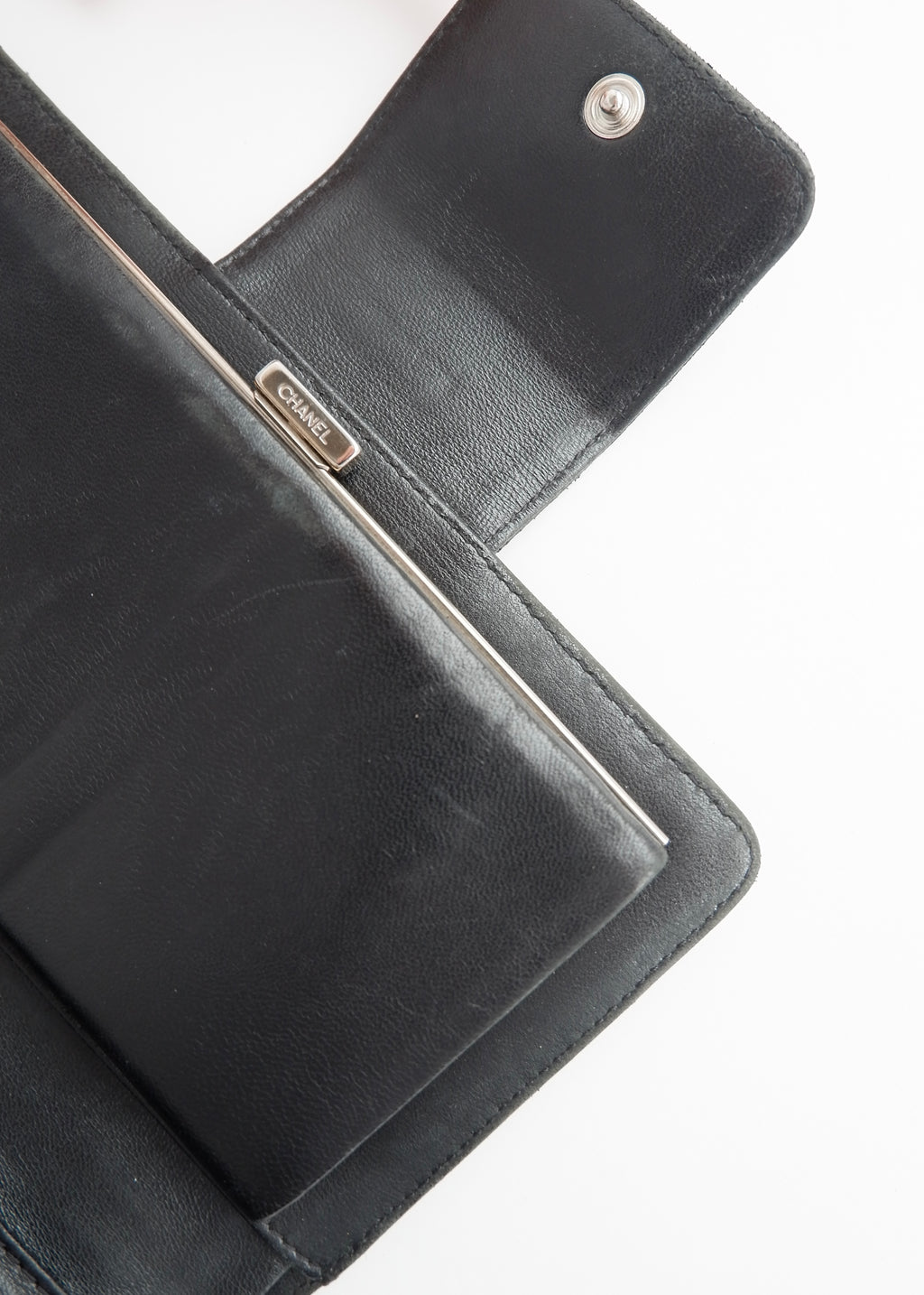 Authentic Preowned Chanel Black Lambskin Long Fold Wallet