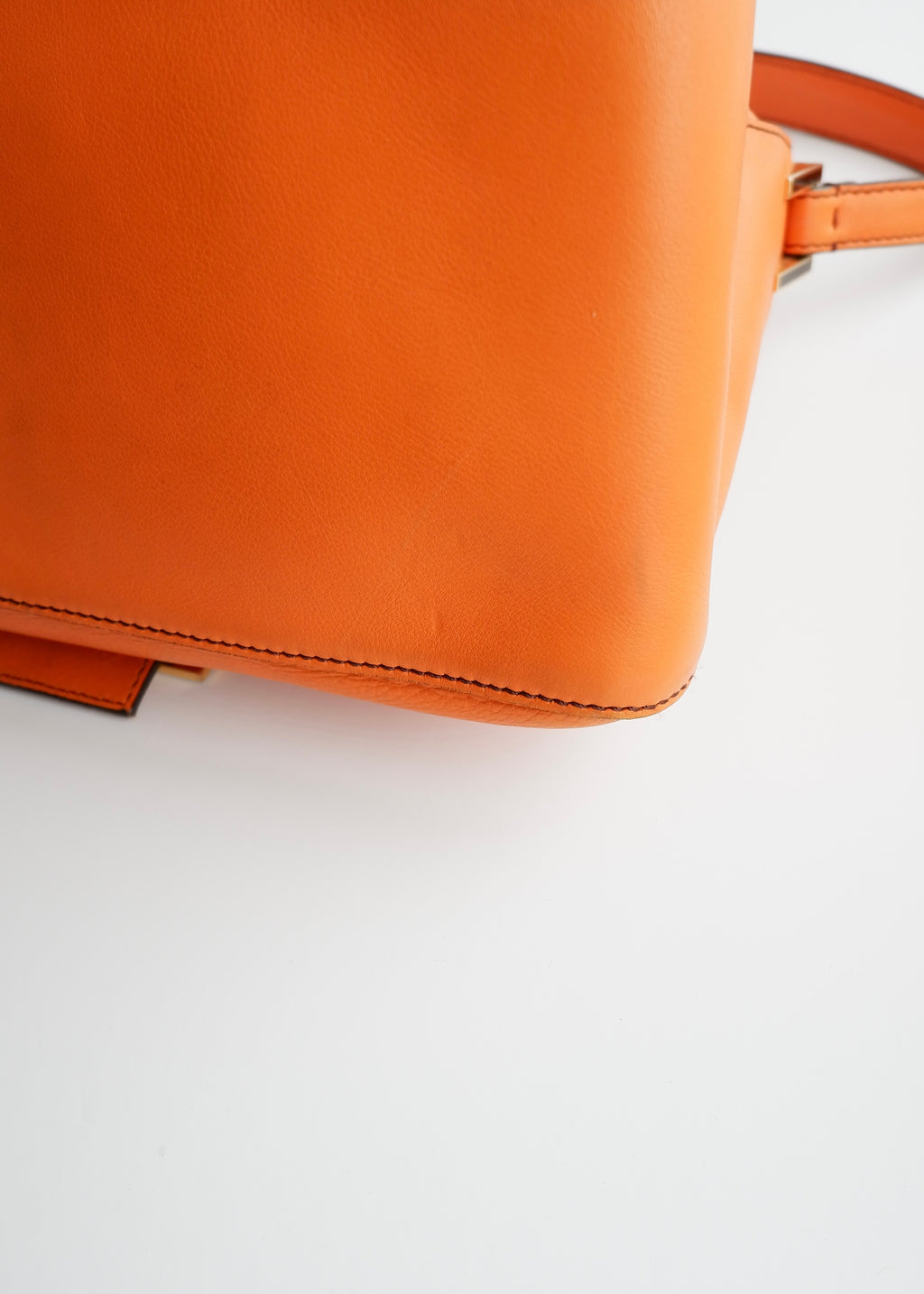 Authentic Preowned Fendi Orange Leather Mamma Baguette