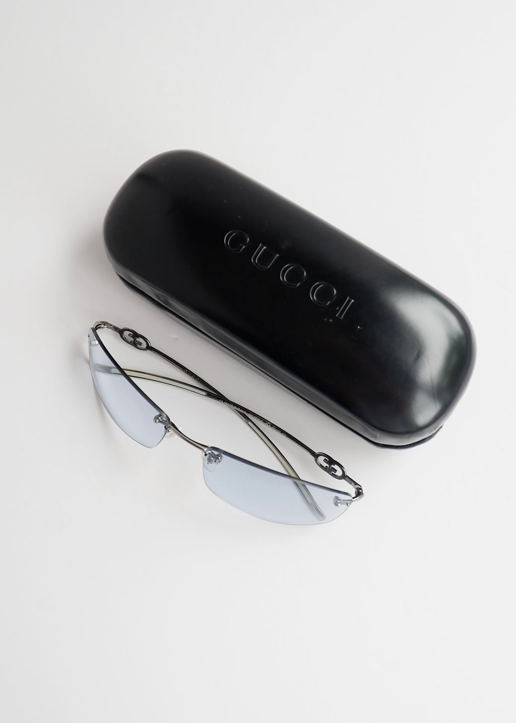 Authentic Preowned Vintage Gucci Light Blue Clear Lense Sunglases