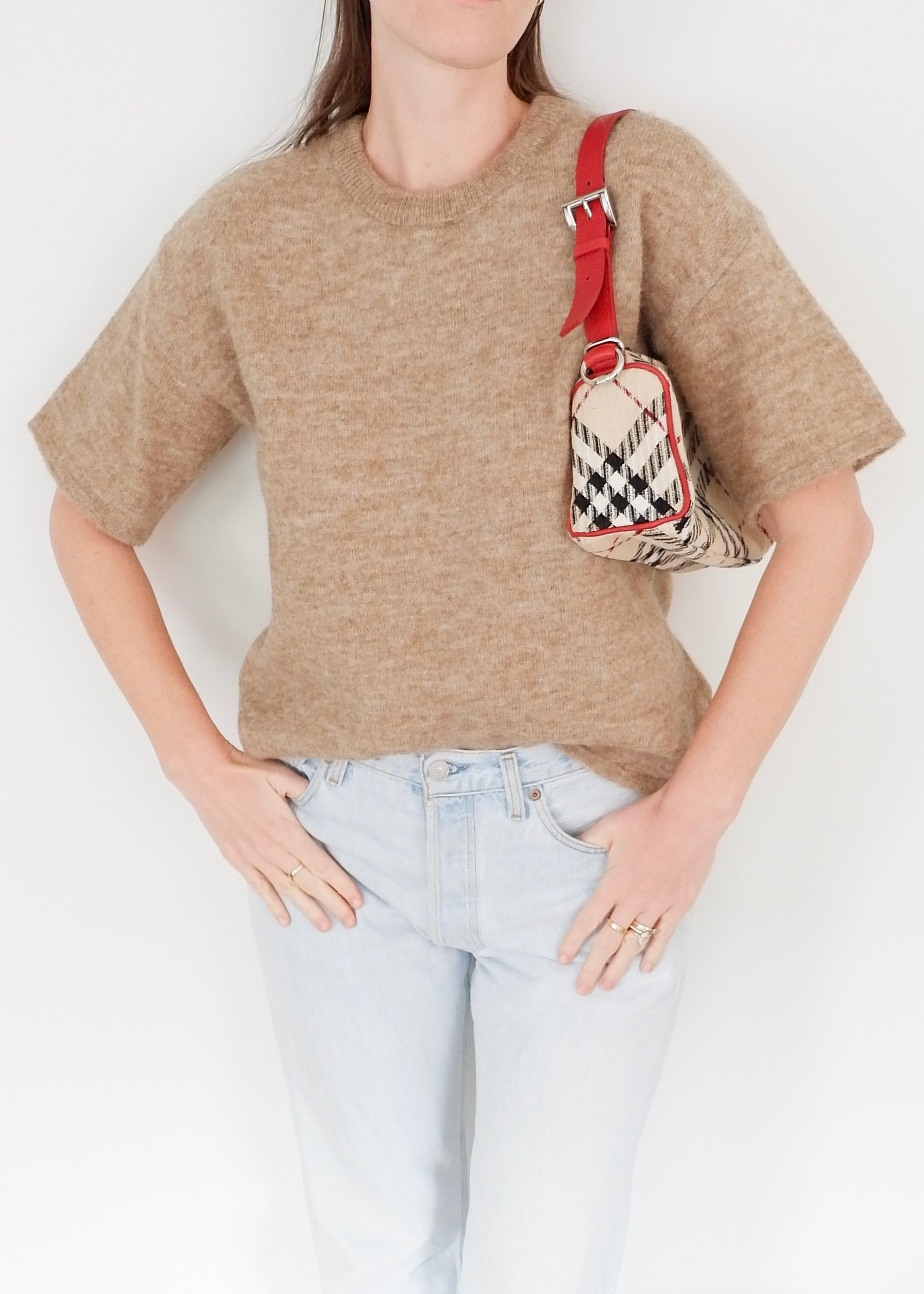 Authentic Preowned Burberry Red Novacheck Shoulder Bag