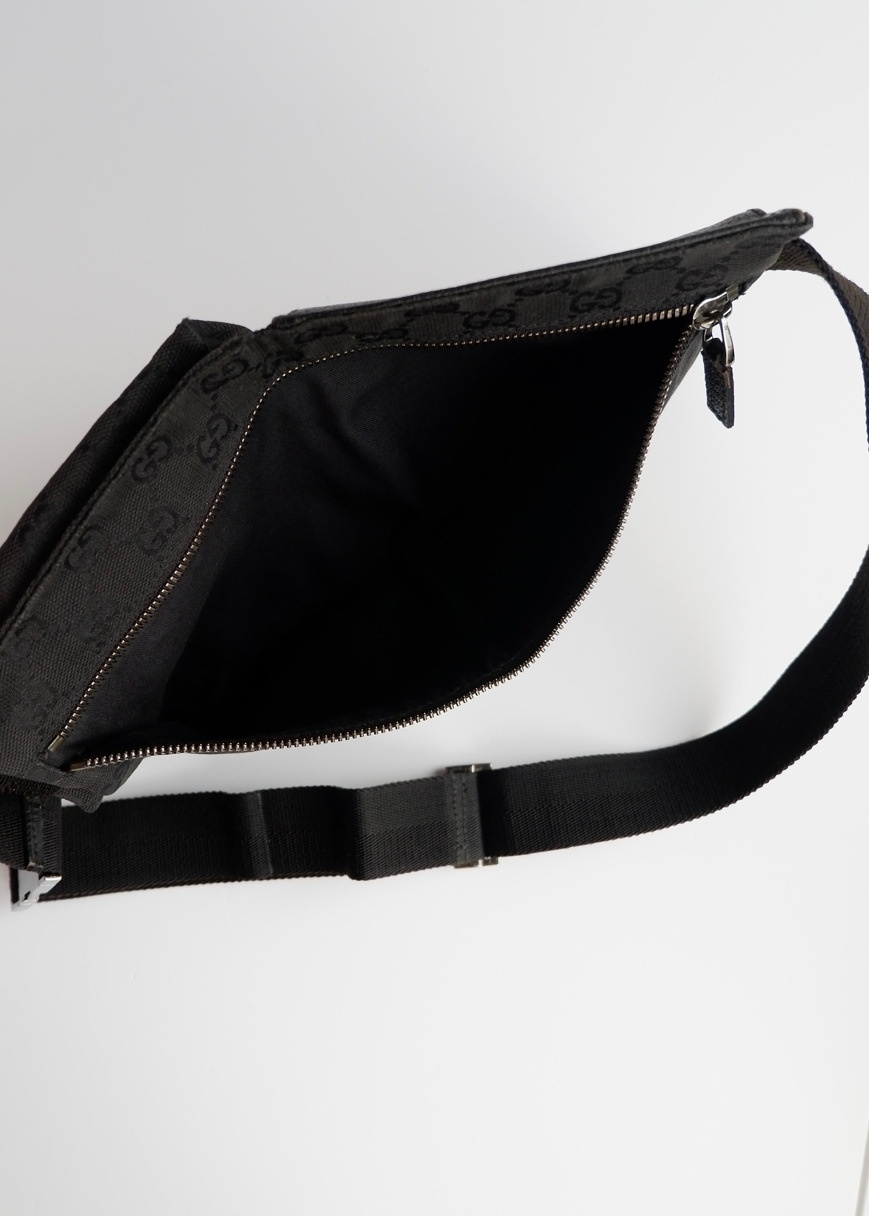 Authentic Preowned Gucci Black GG Canvas Belt Bag