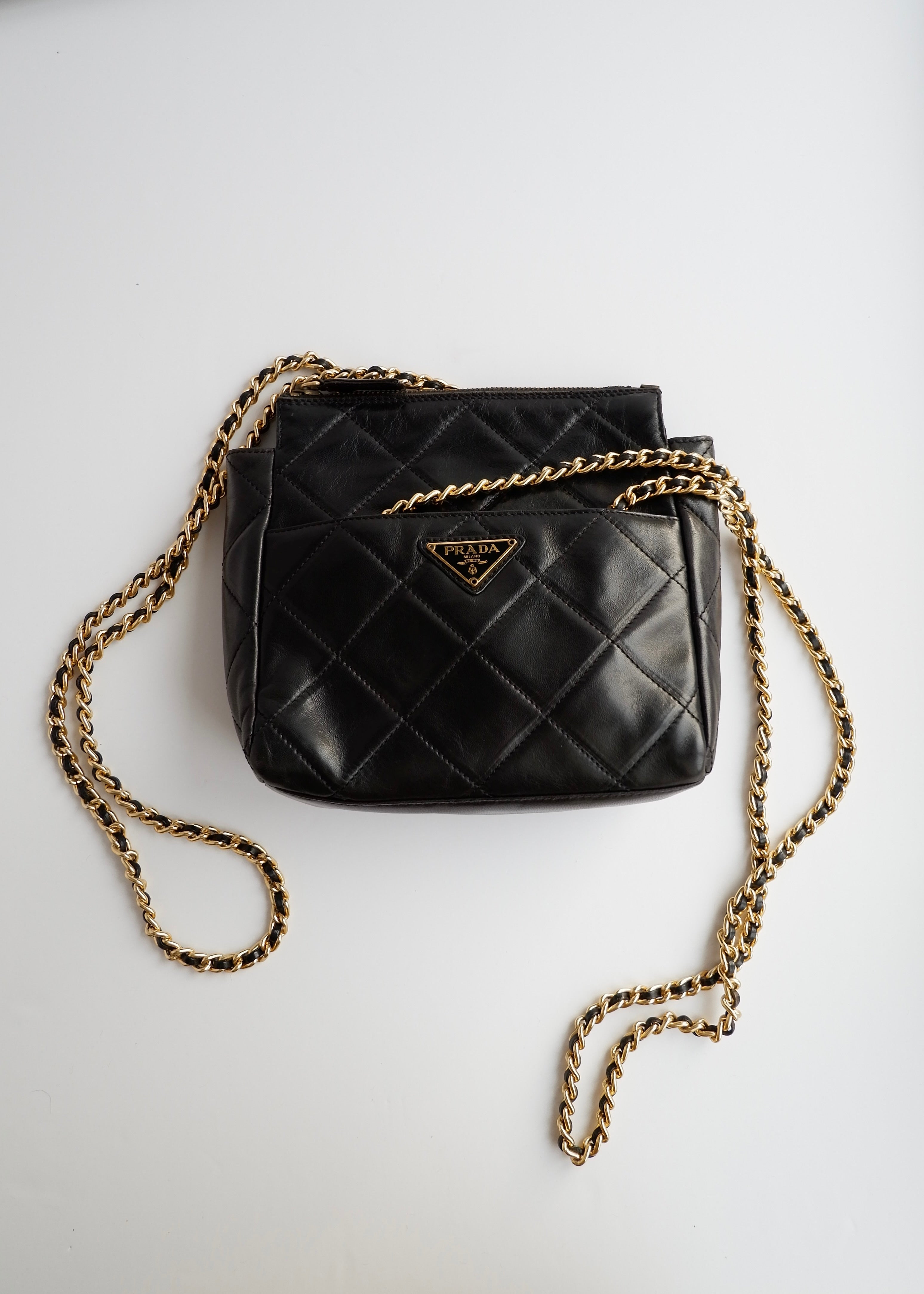 Authentic Preowned Prada Black Quilted Leather Chain Shoulder Bag
