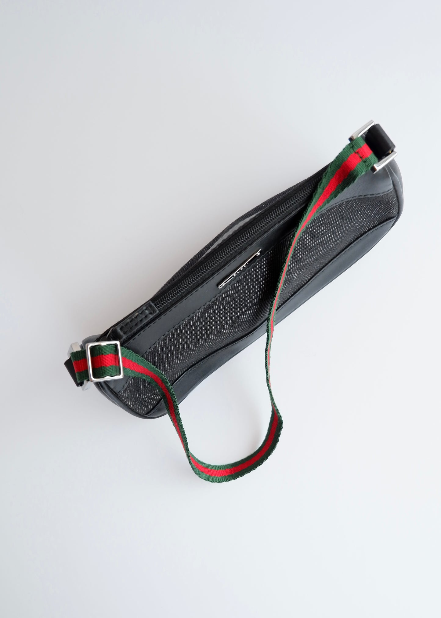 Authentic Preowned Gucci Black Denim/ Leather Sherry Line Micro Shoulder Bag